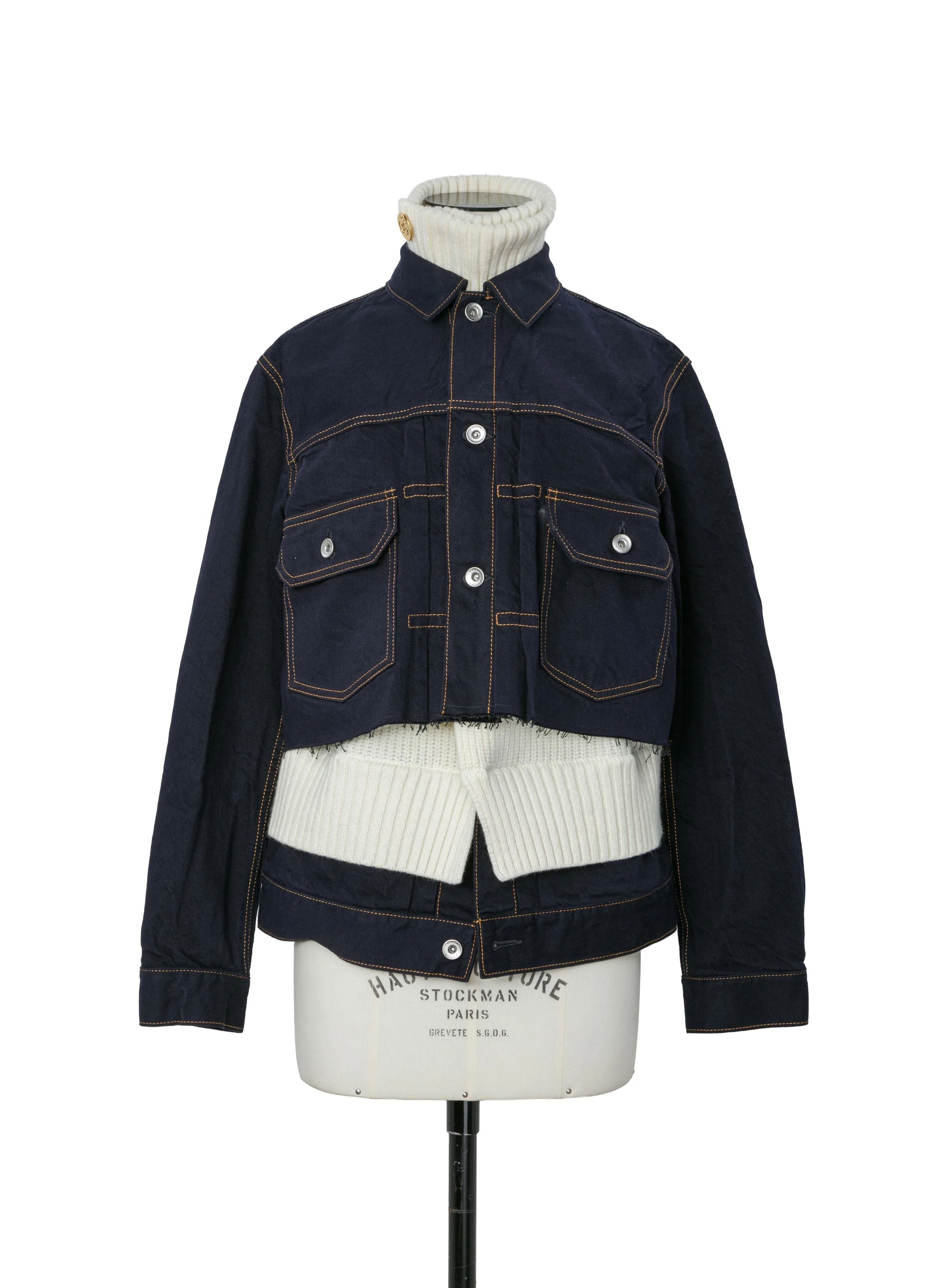 Denim x Wool Knit Jacket - 1