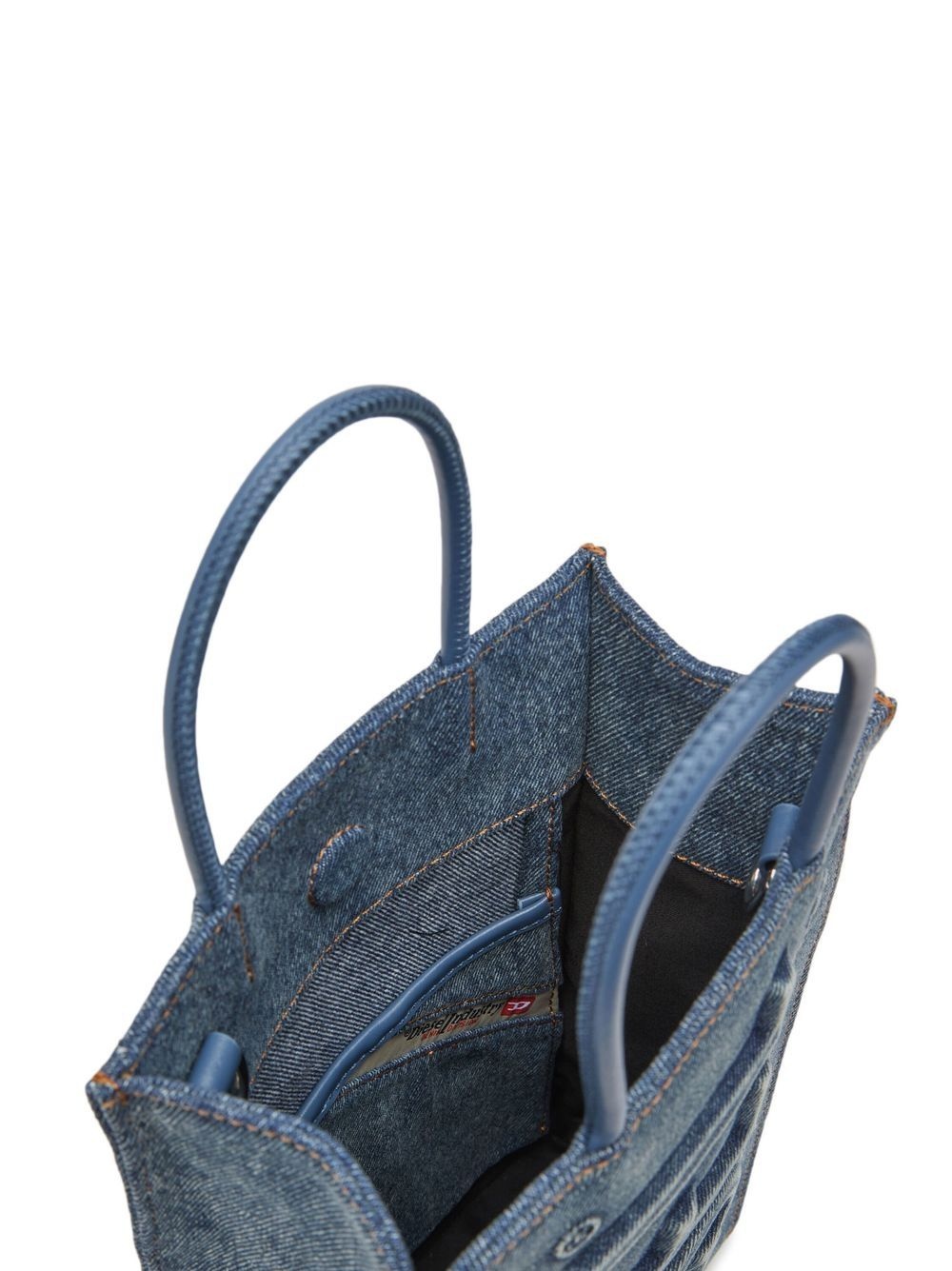 logo-embossed denim tote bag - 4