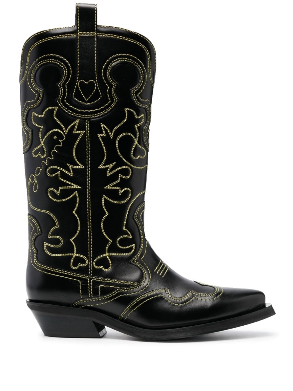 Embroidered leather western boots - 1