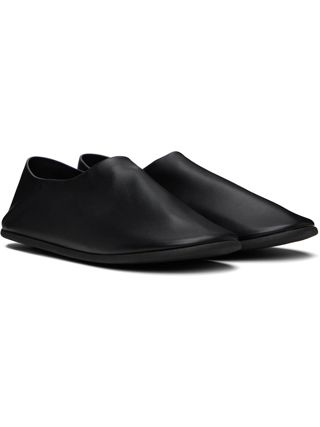 Black Big Bootie Mule Loafers - 4