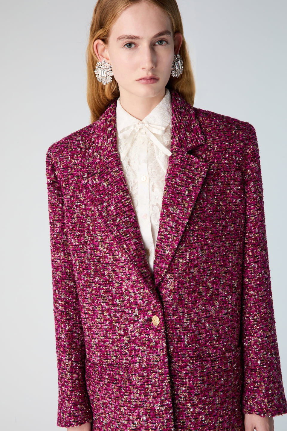 OVERSIZED SEQUIN TWEED JACKET - 6