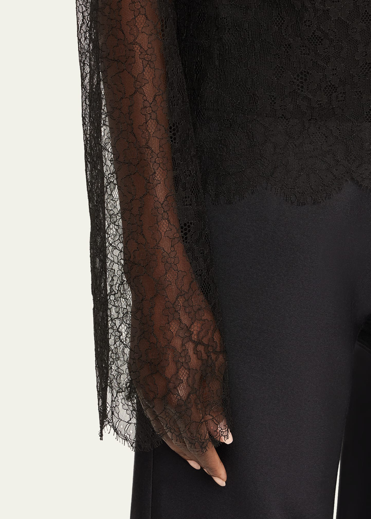Eloise Plunging Lace Long-Sleeve Top - 5