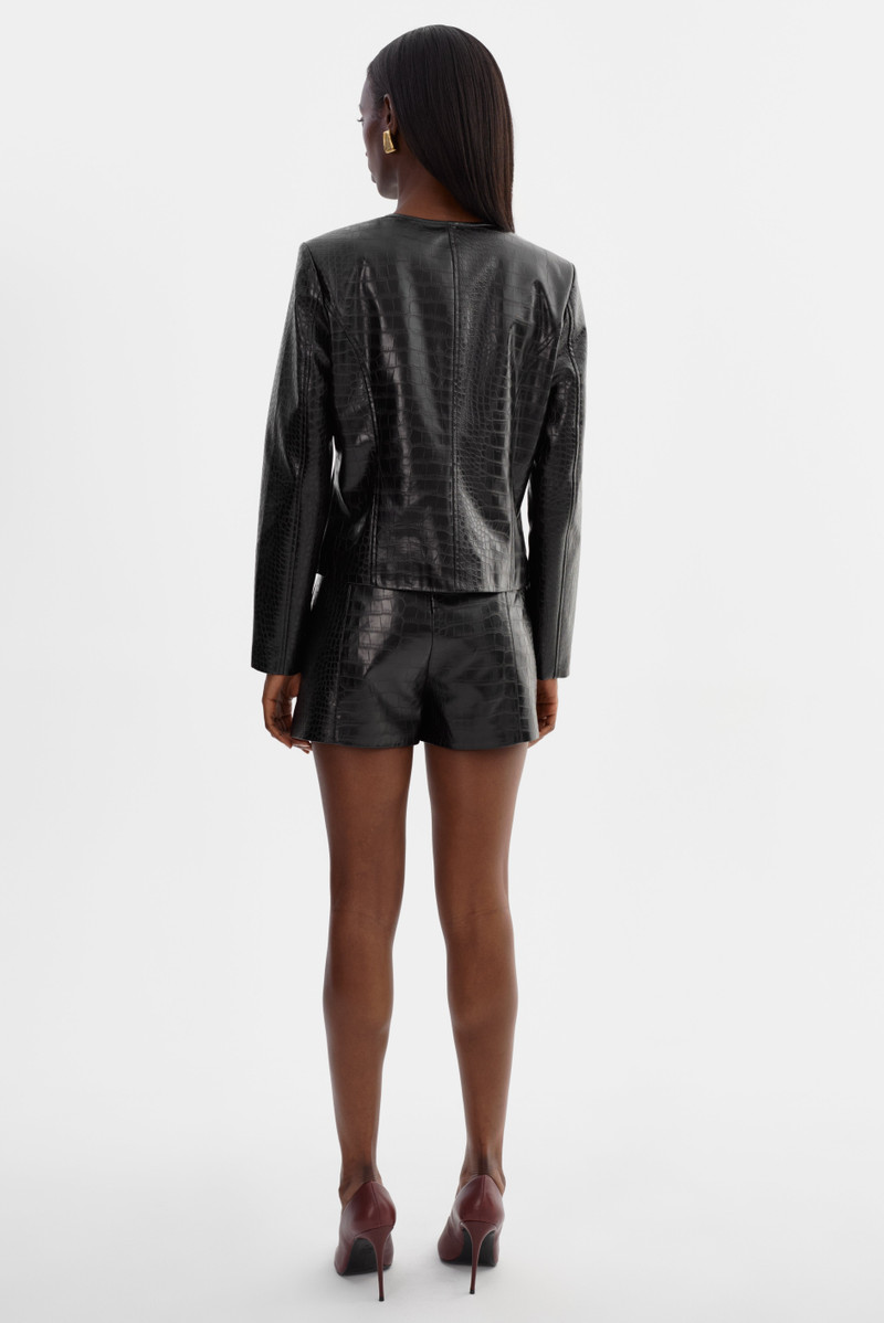 AGNES | Faux Leather Croco Jacket 6