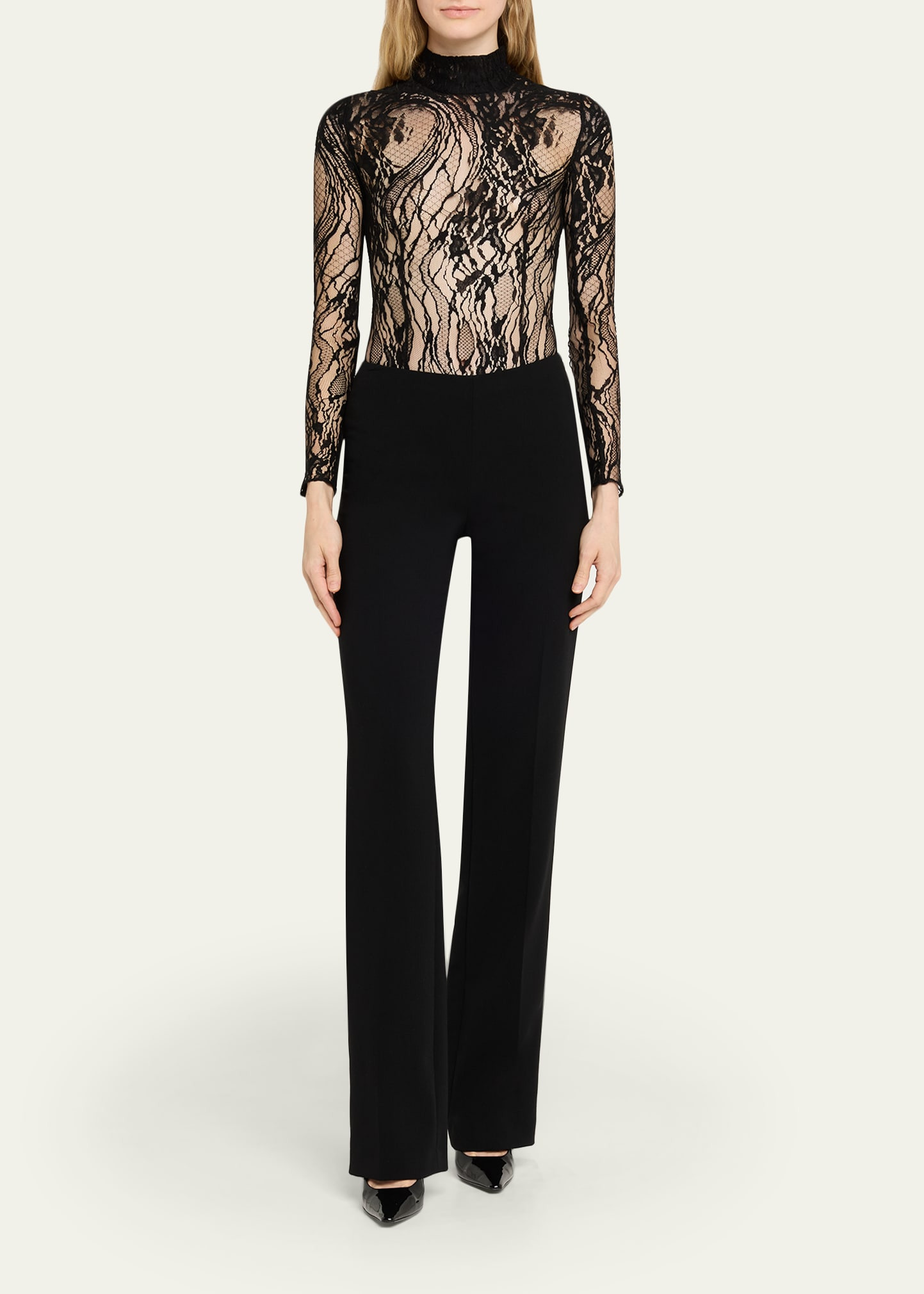 Turtleneck Lace Long-Sleeve Bodysuit - 2