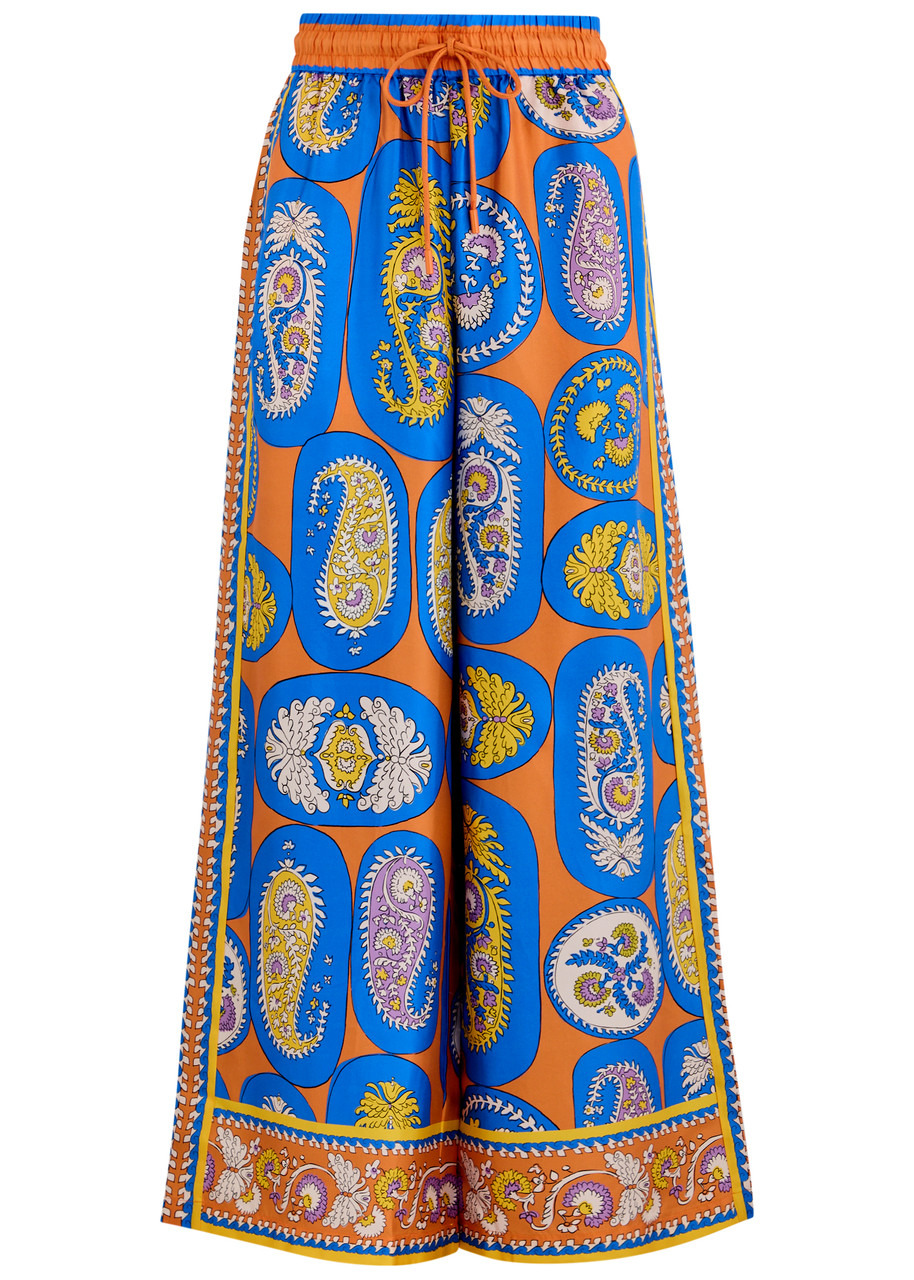 Alemais Luis Printed Silk-twill Trousers - 1