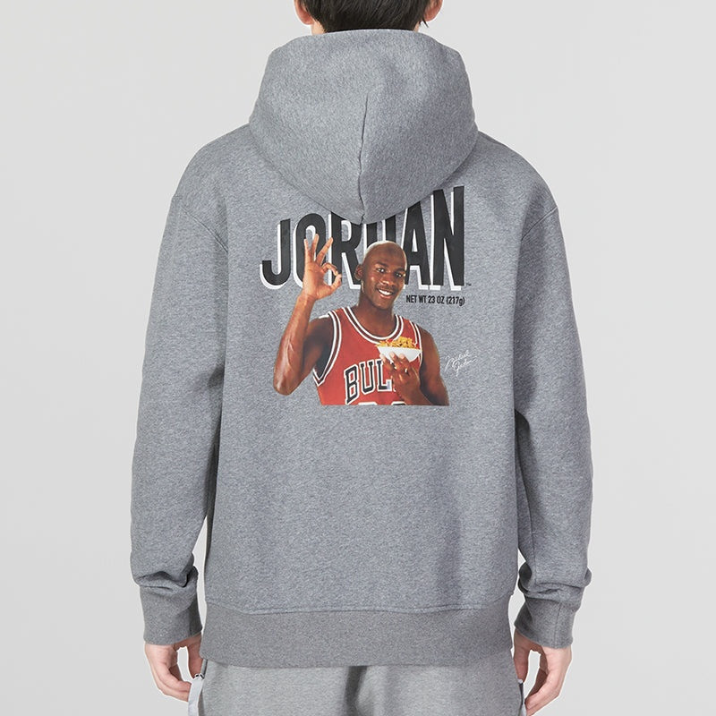 Jordan Air Jordan OK Logo Hoodie 'Grey' DV7593-091 outlook