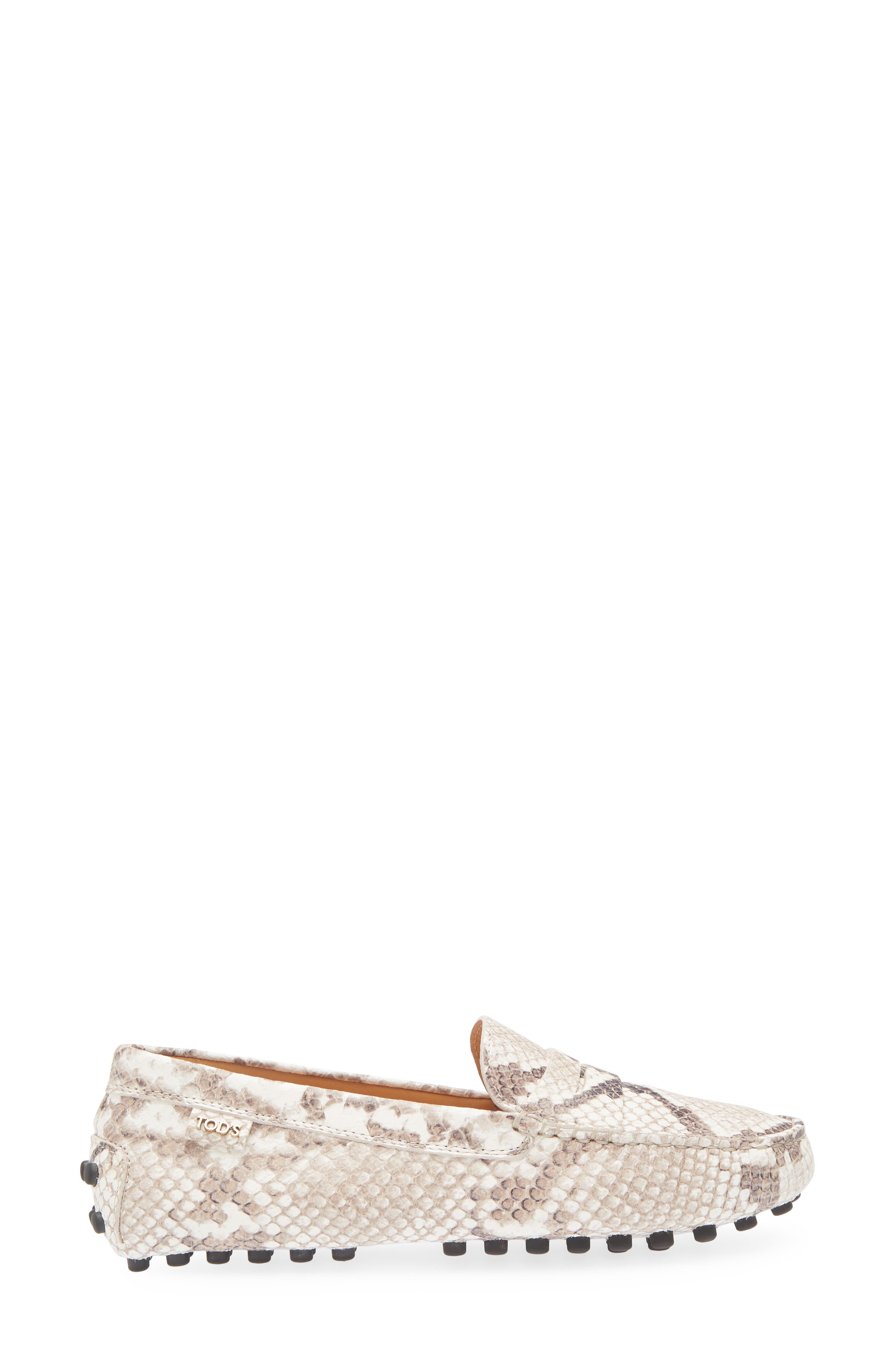 Tod's Gommino Snakeskin Embossed Driving Loafer in Roccia at Nordstrom - 3