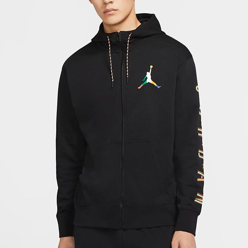Air Jordan Zipper Cardigan Hooded Jacket Men's Black CZ5429-010 - 4