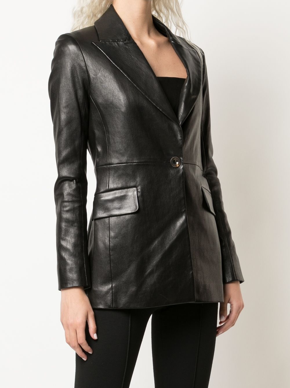 leather blazer - 3