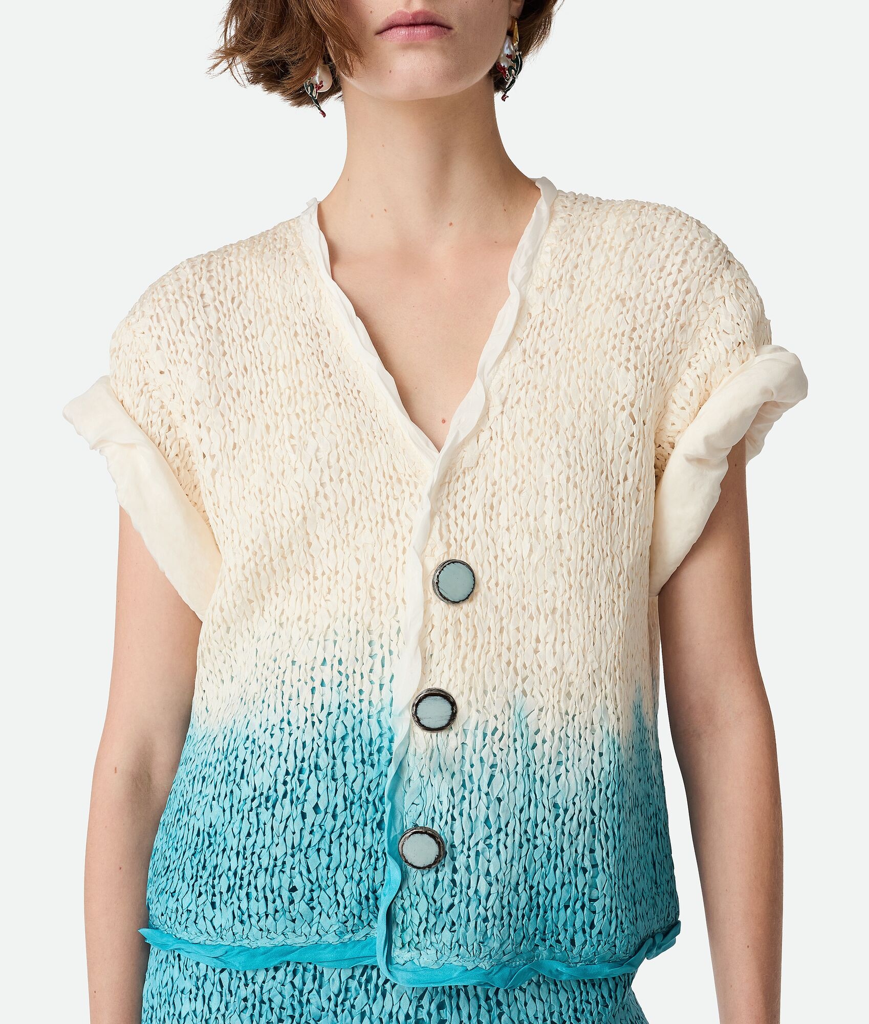 Wool And Silk Overdyed Cardigan - 6