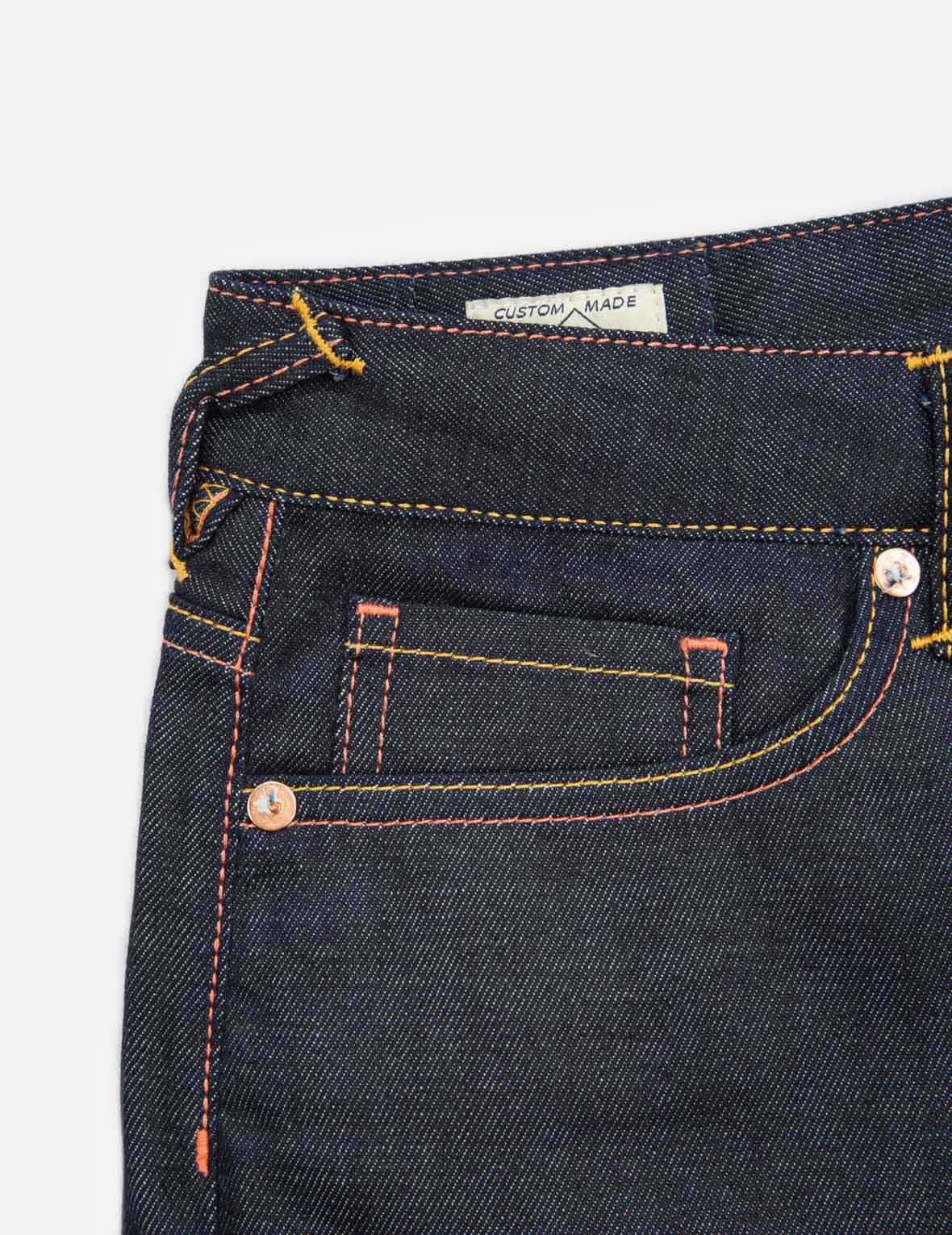 SAKURA-PATTERN BROCADE DAICOCK INSERT BOYFRIEND JEANS - 8
