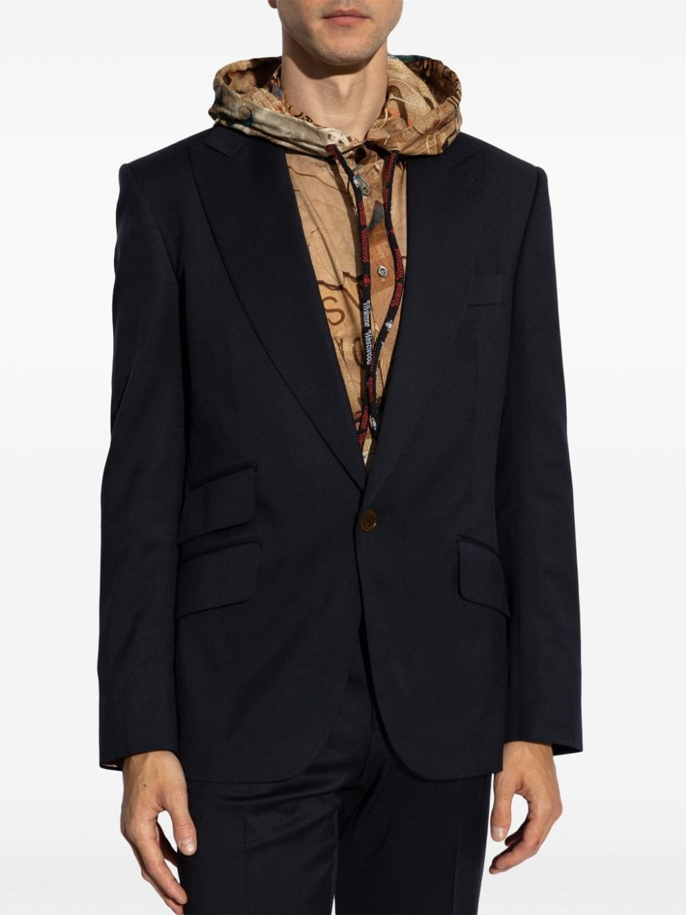 peak-lapel single-breasted blazer - 3