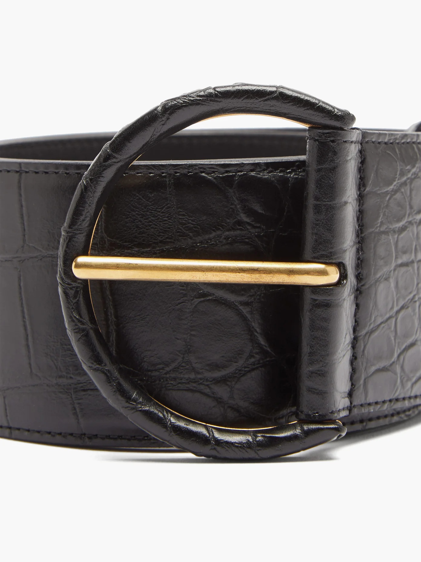 Crocodile-effect leather belt - 3