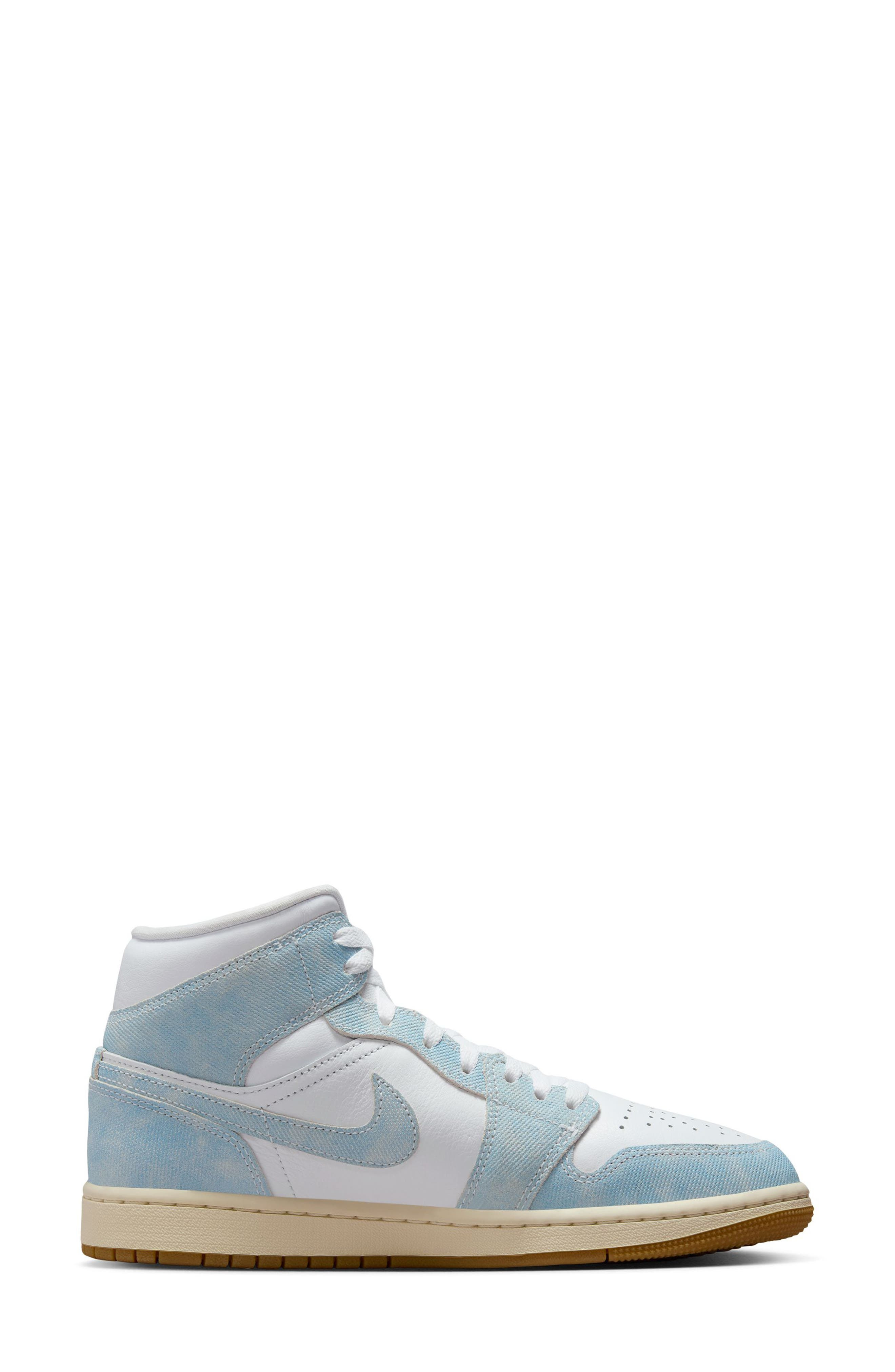 Air Jordan 1 Mid SE Velvet Basketball Sneaker in 100 White/wrnblu at Nordstrom - 6