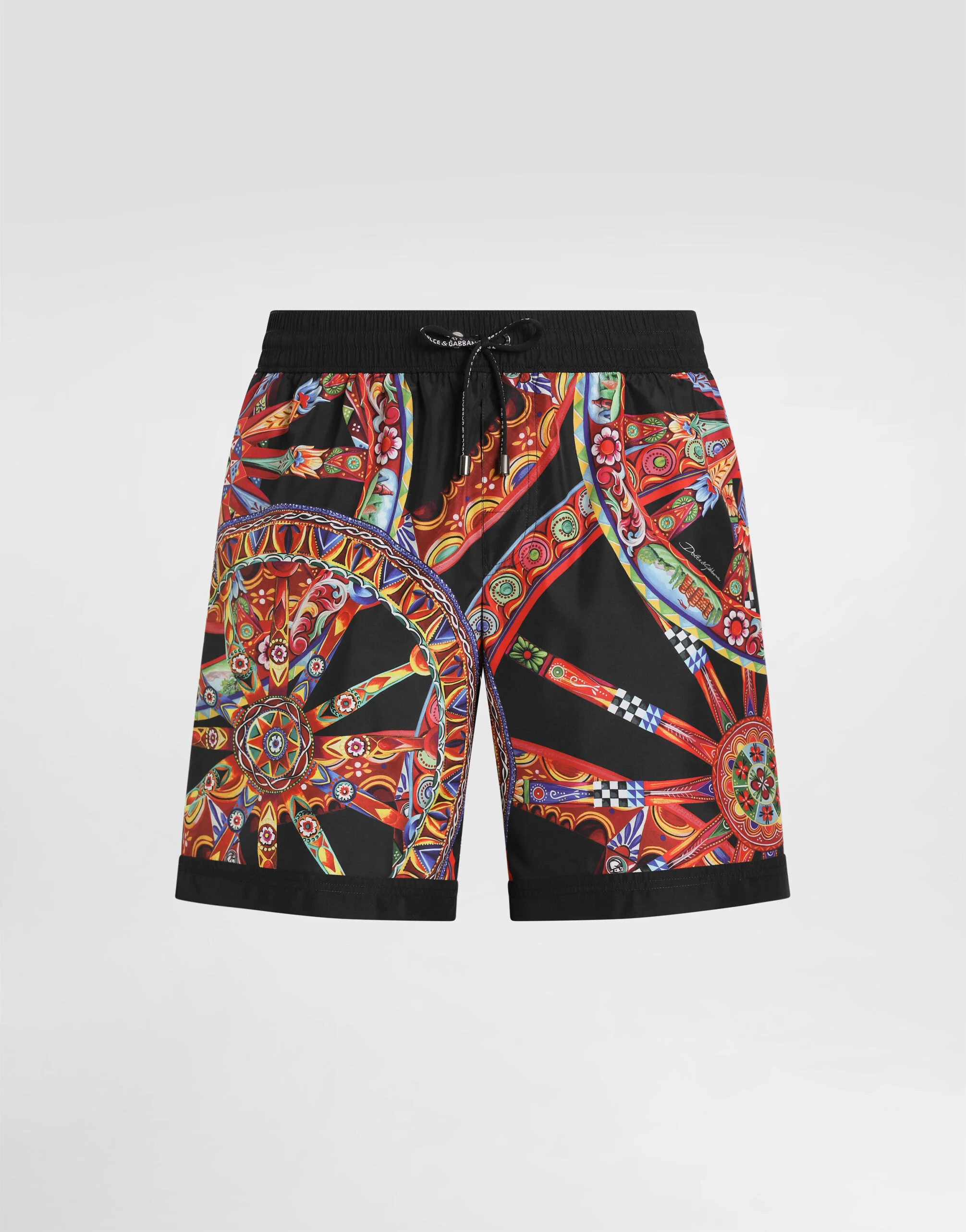Carretto-print swim boxer shorts - 1
