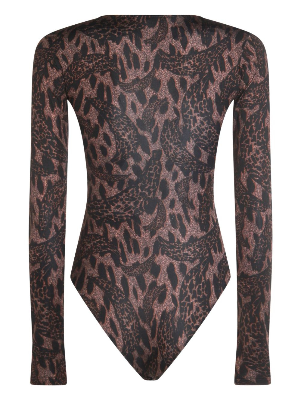 long-sleeved animal-print bodie - 2