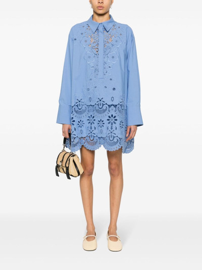 Valentino floral-embroidered cotton mini dress outlook