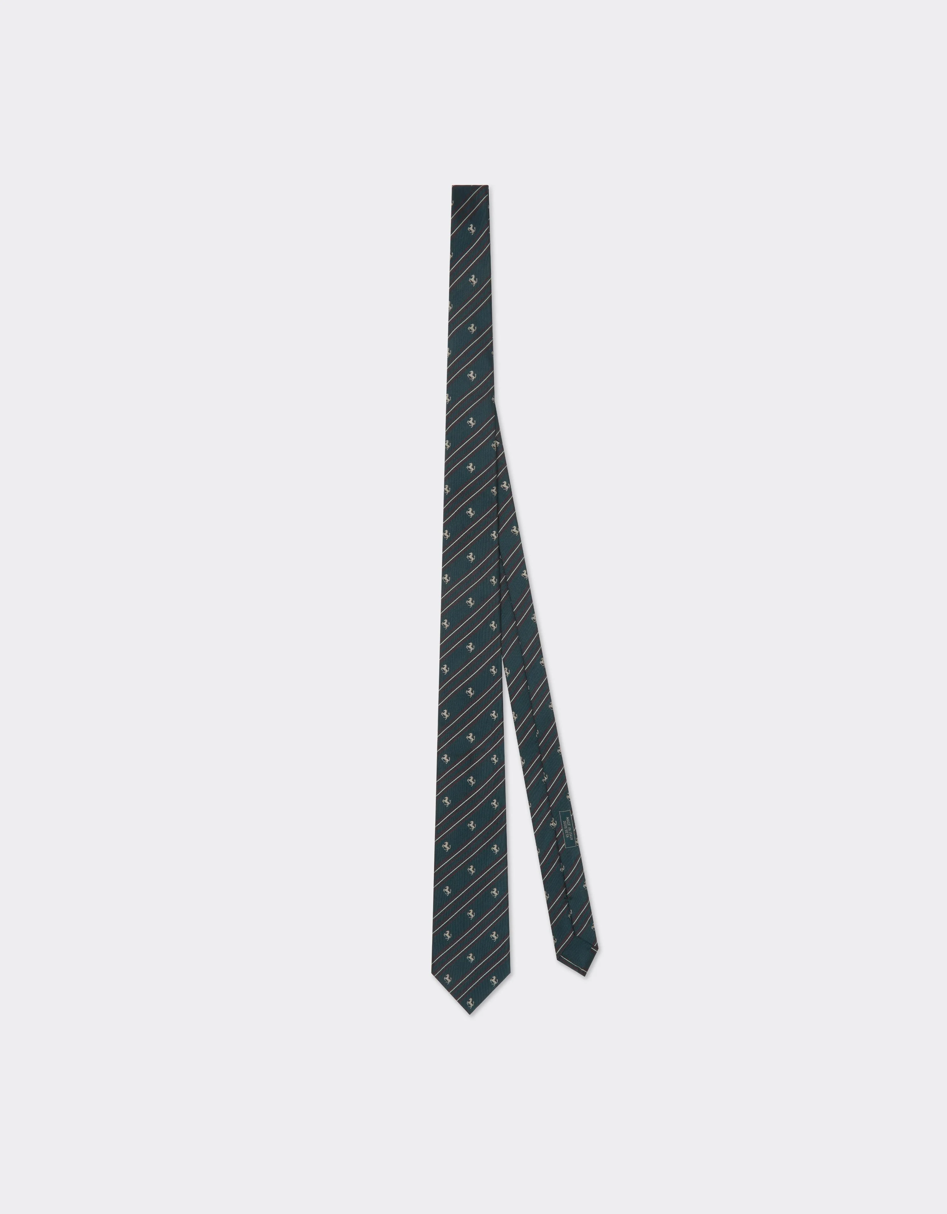 Jacquard Silk Tie with Prancing Horse - 1