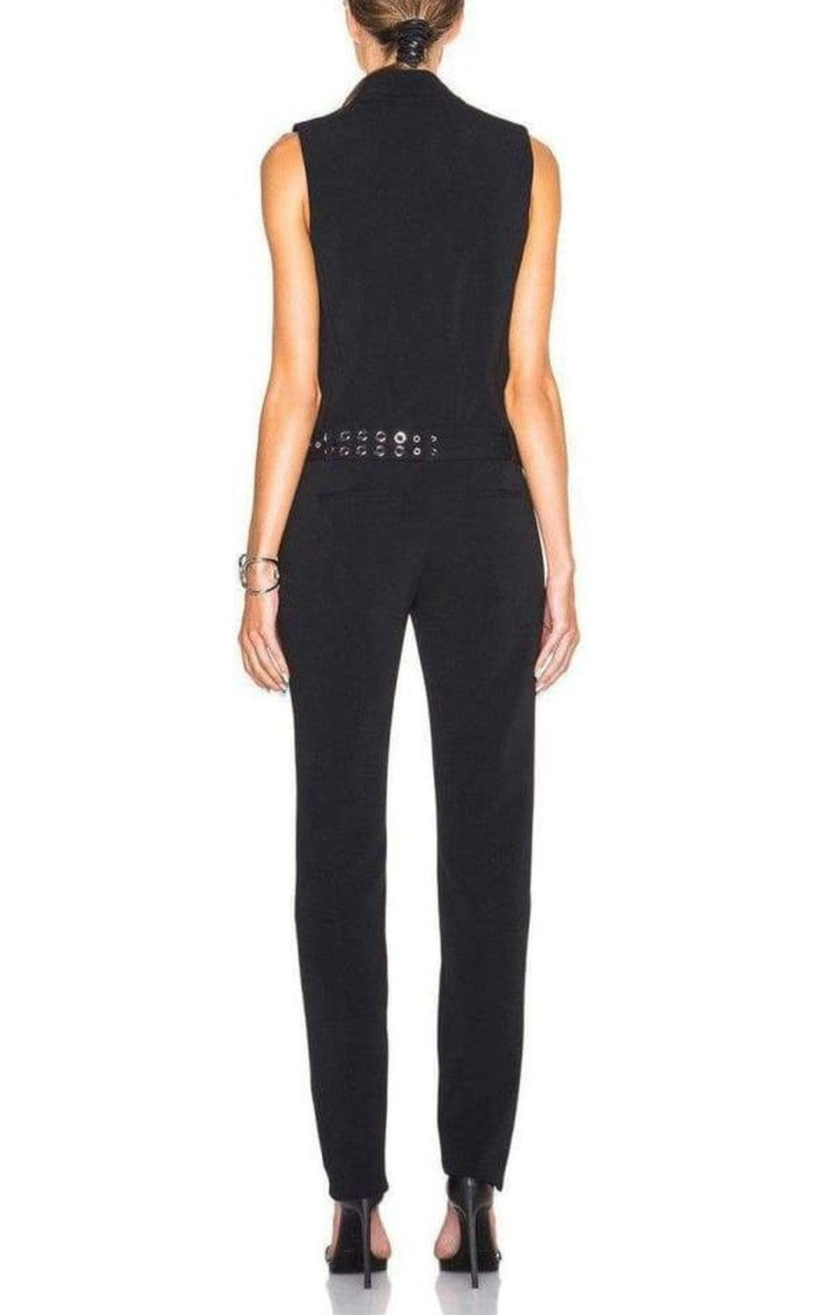 Sleeveless Stretch Crepe Jumpsuit - 4