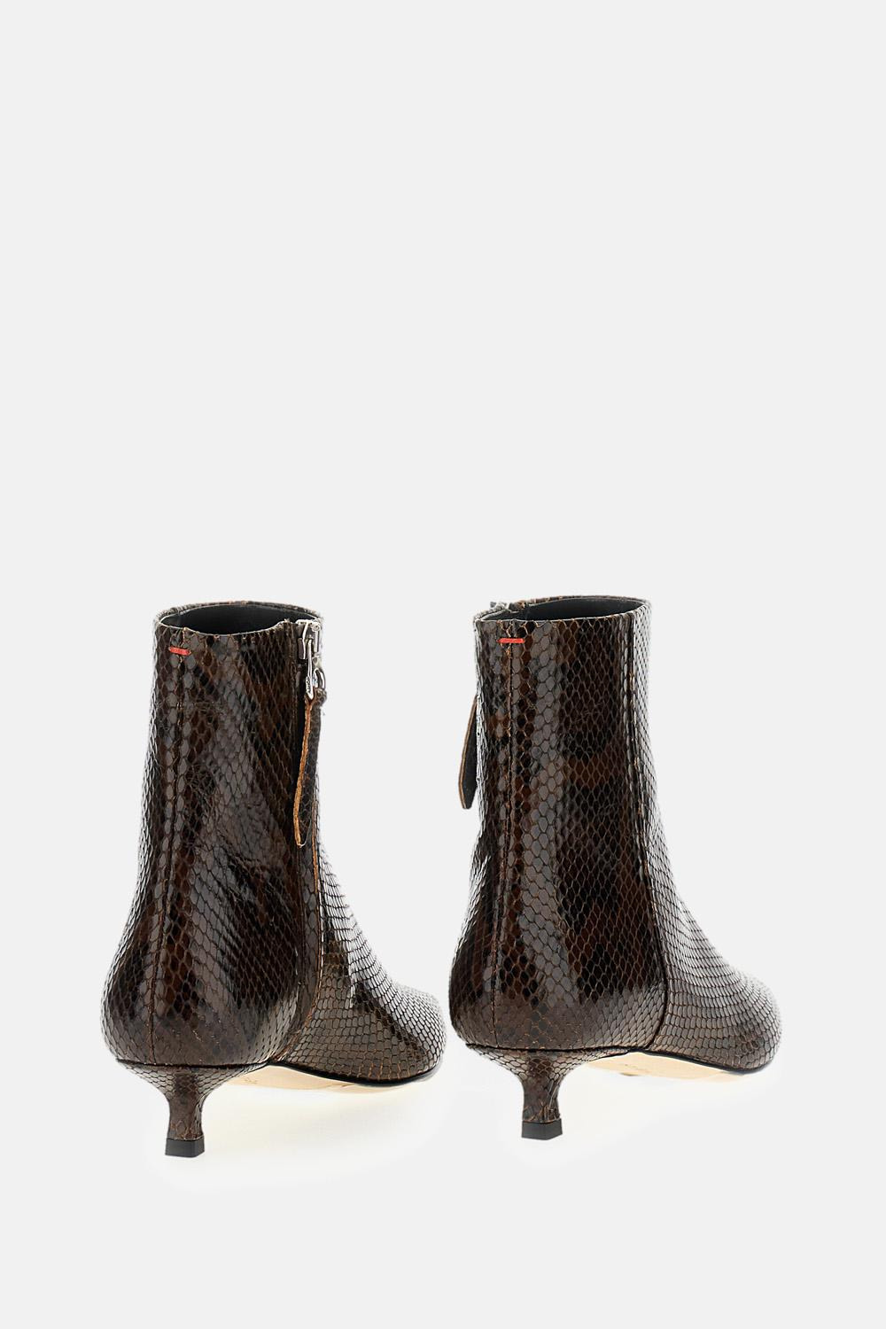 SOFIE SNAKE PRINT CALF LEATHER MOKA - 4