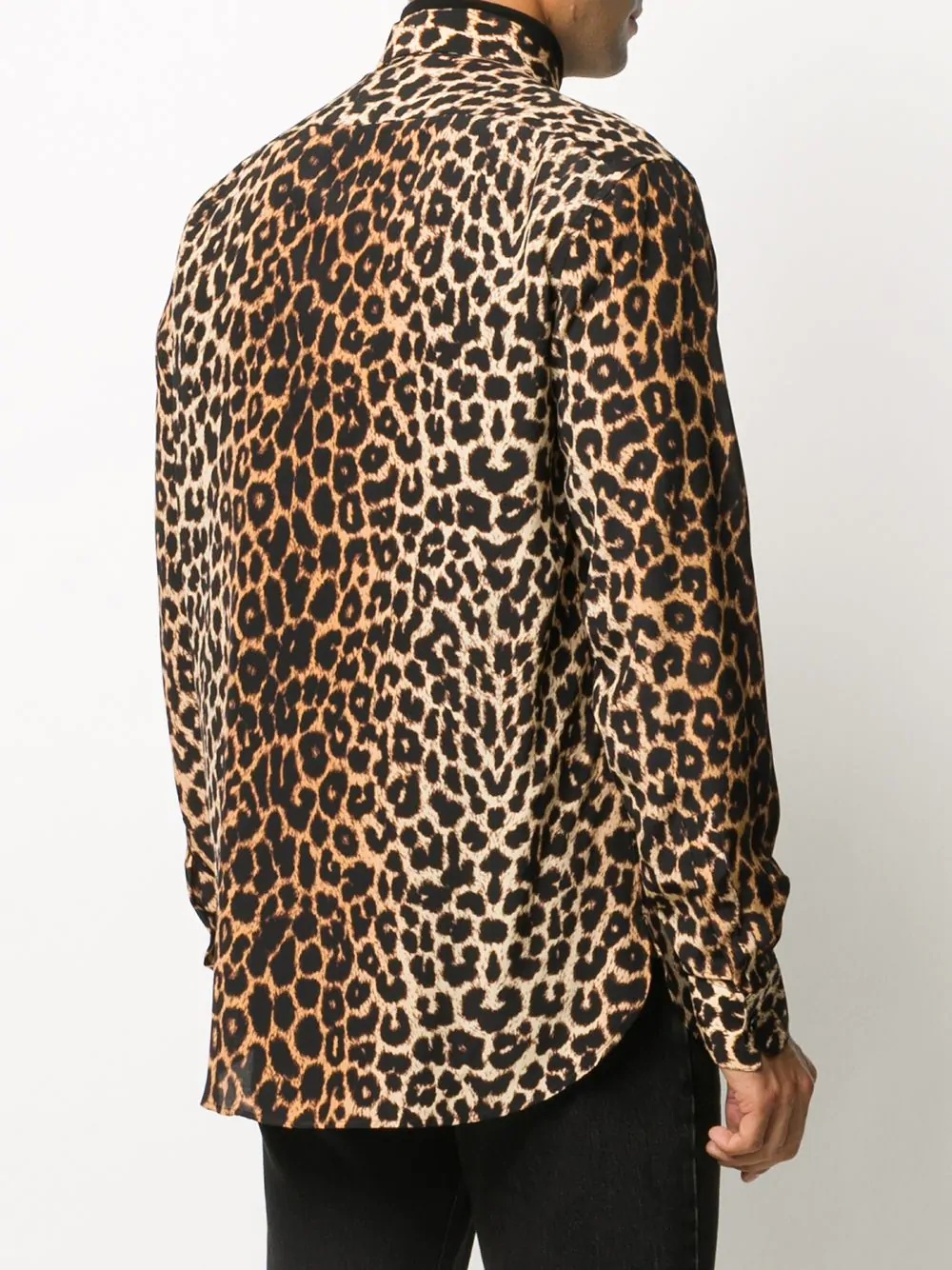 leopard print silk shirt - 4