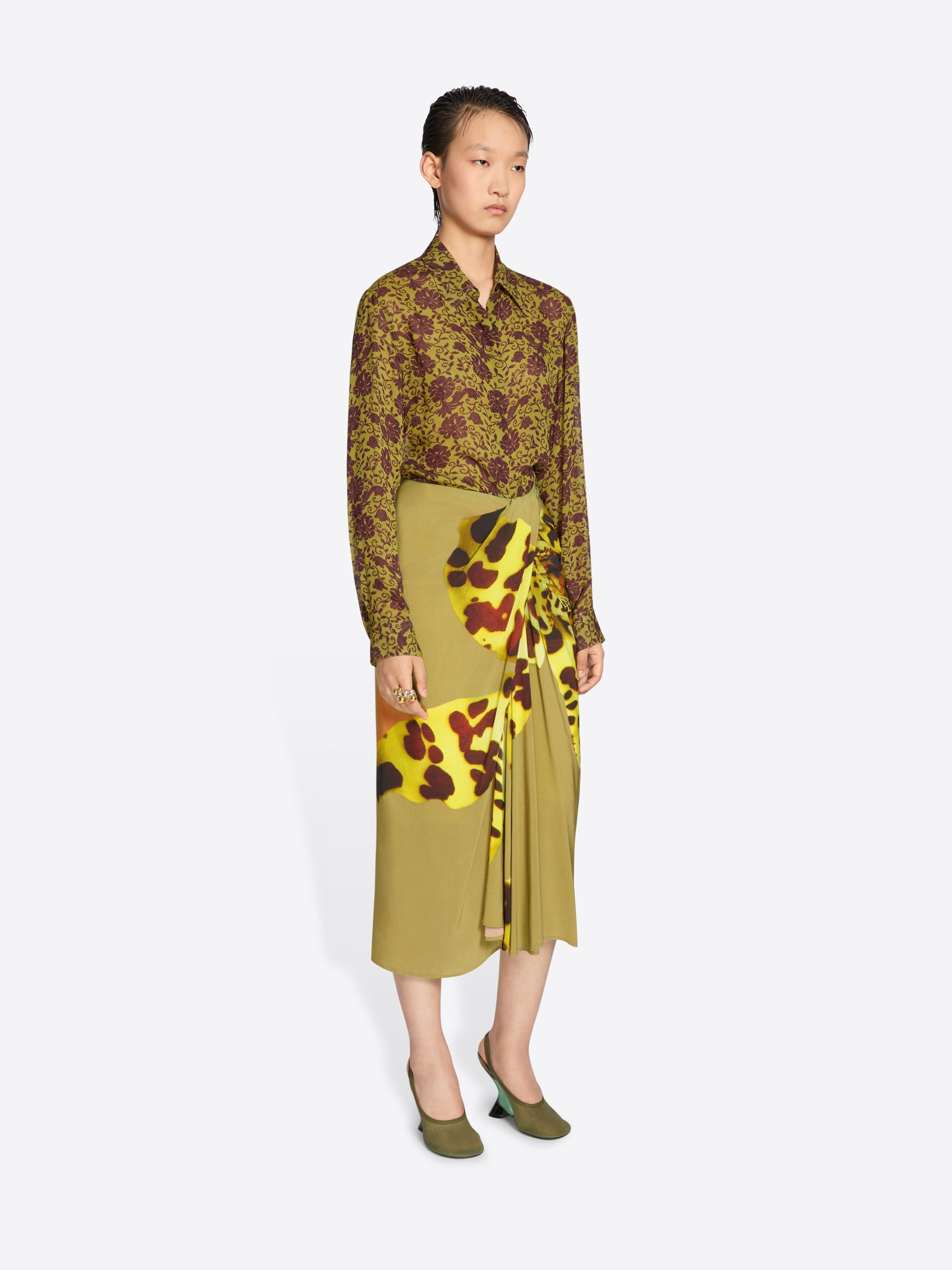 DRAPED FLARED SKIRT - 3