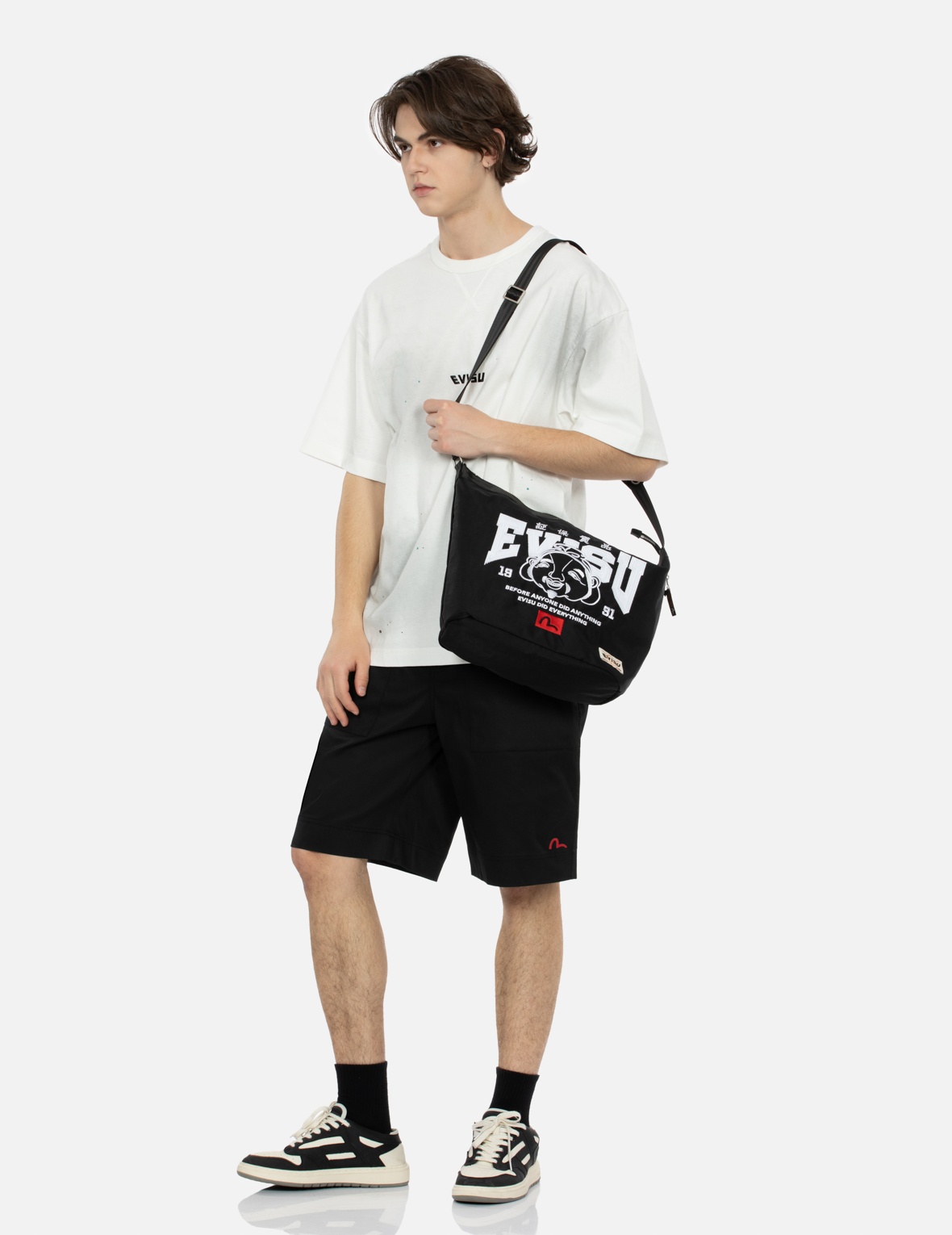 LOGO AND GODHEAD EMBROIDERY REGULAR FIT SHOULDER BAG - 3