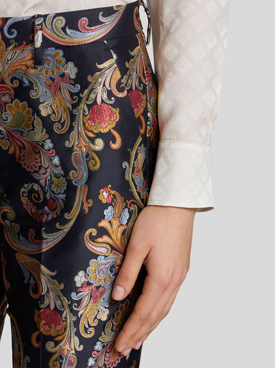FIL COUPÉ JACQUARD CIGARETTE TROUSERS - 3