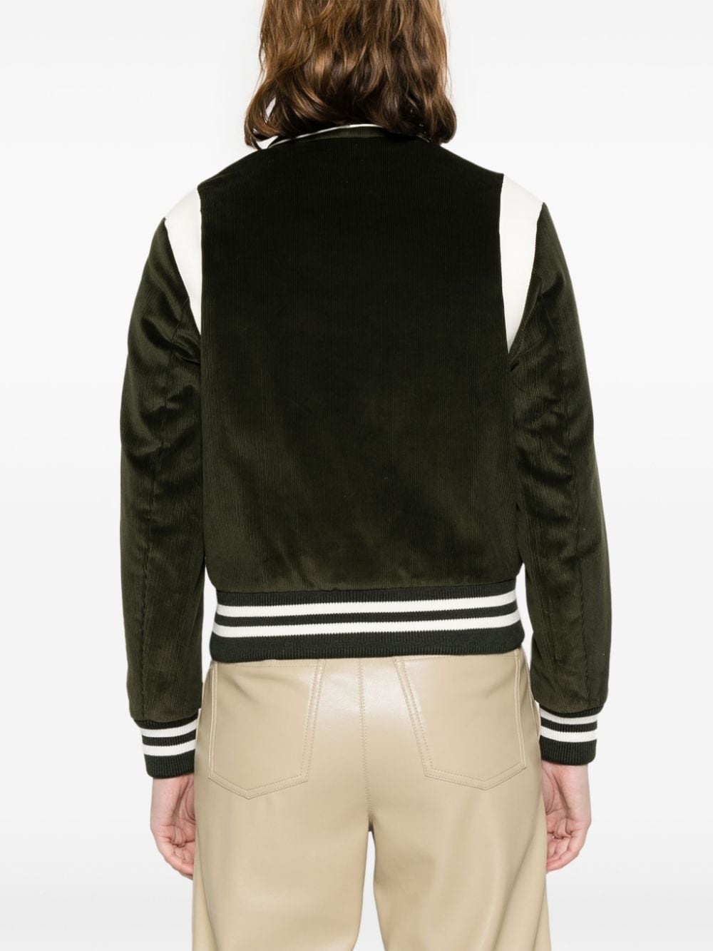 logo-embroidered cotton bomber jacket - 4