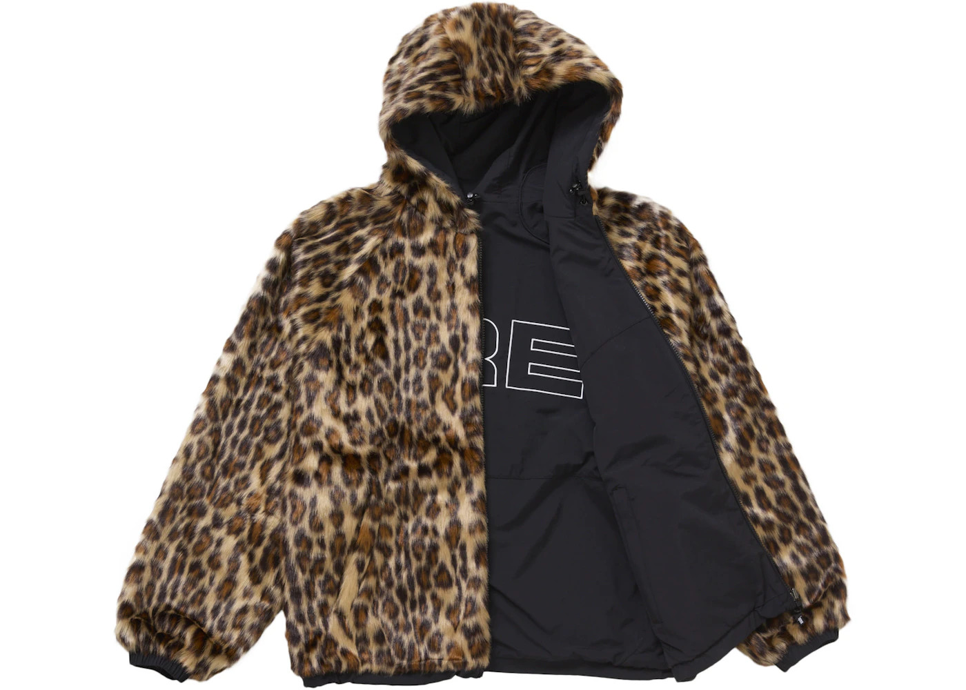 Supreme Faux Fur Reversible Hooded Track Jacket Black - 4