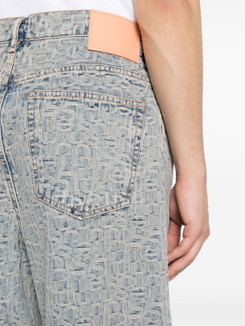monogram-jacquard denim shorts - 6