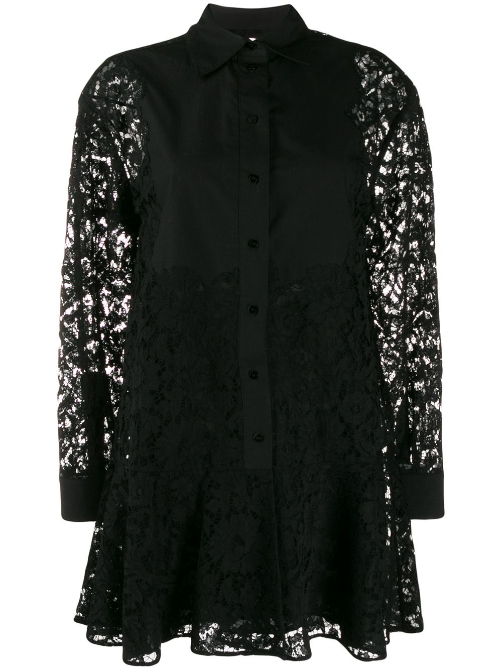 short button-up lace dress - 1