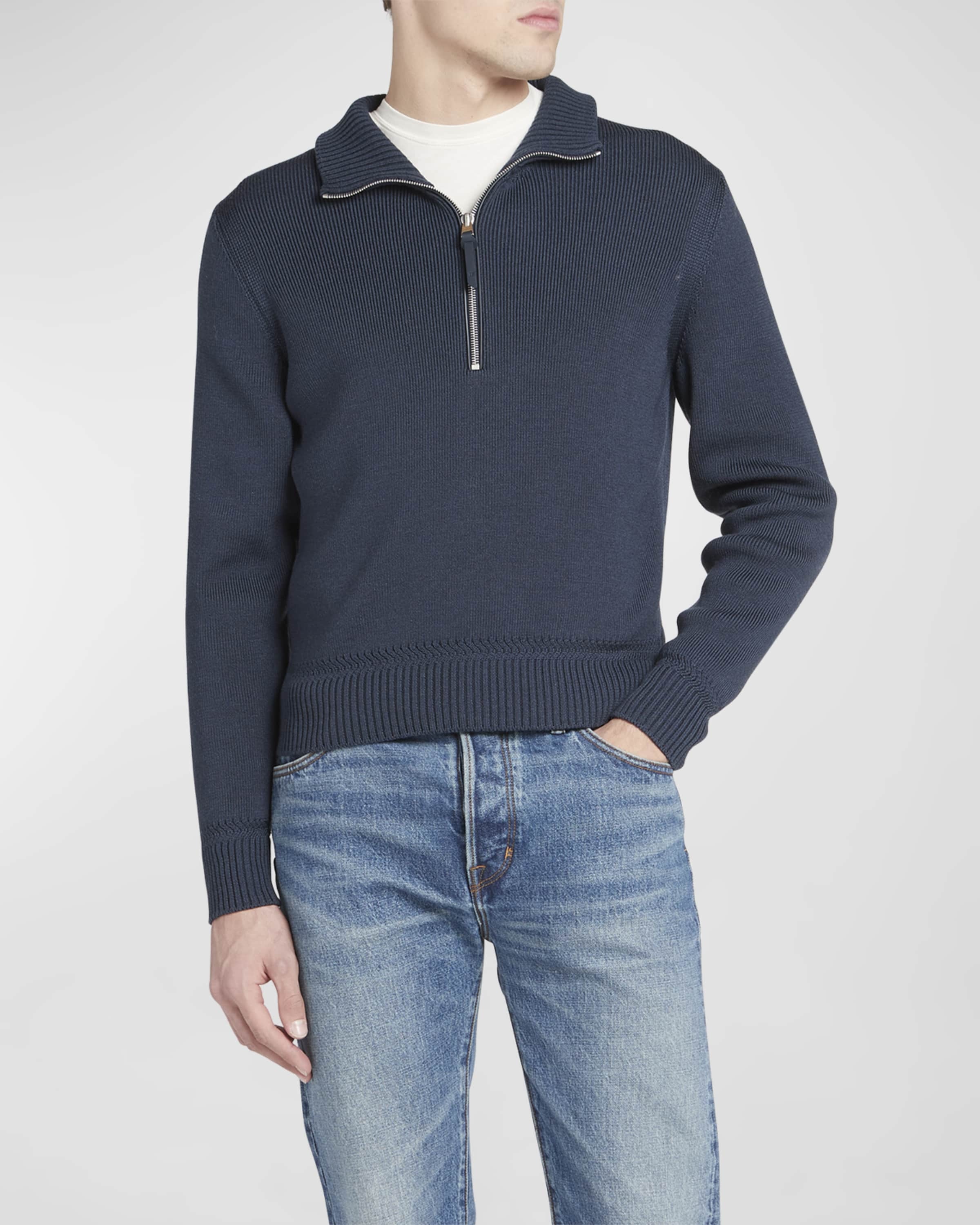 Men's Wool-Silk Half-Zip Sweater - 2