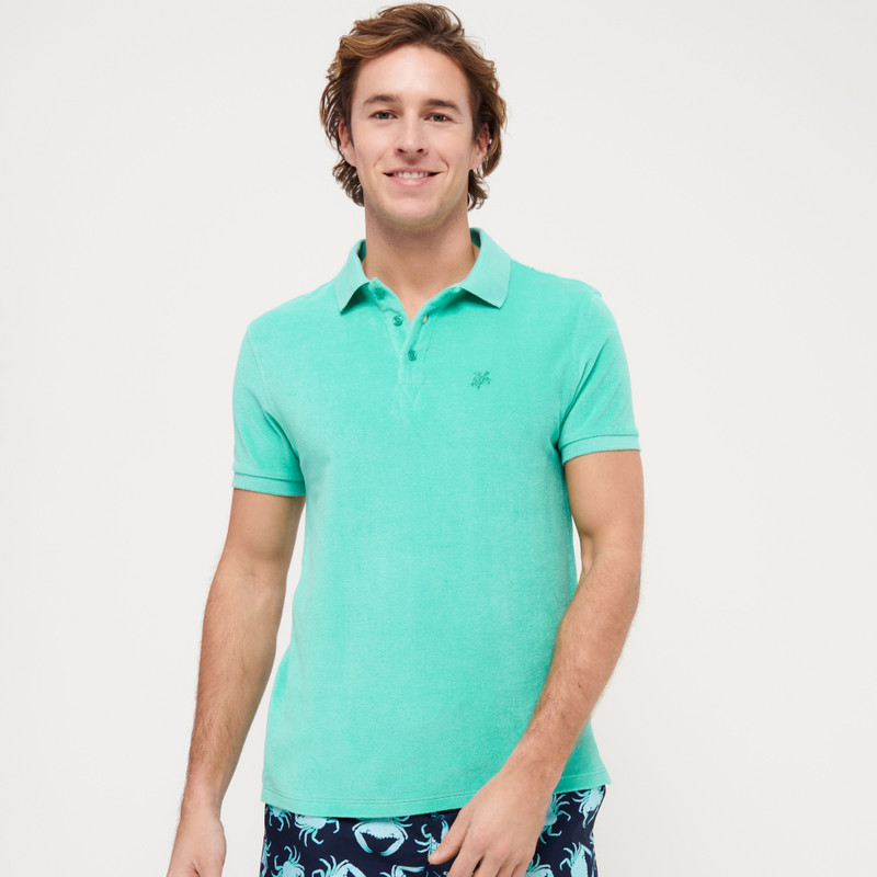 Men Terry Polo Shirt Solid 9