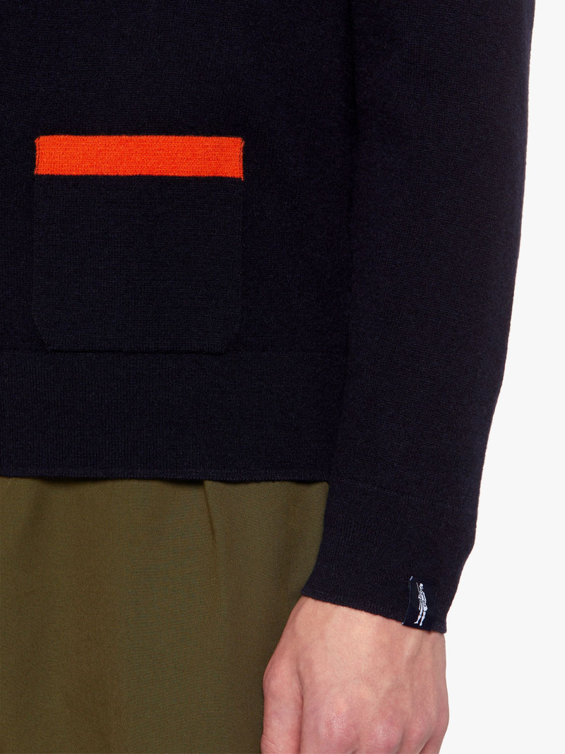 FIELD NAVY WOOL CARDIGAN | GKM-200 6