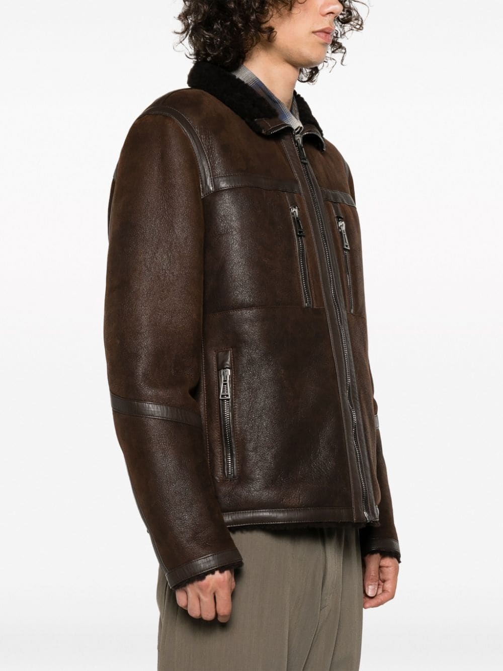 Tundra zip-up leather jacket - 3