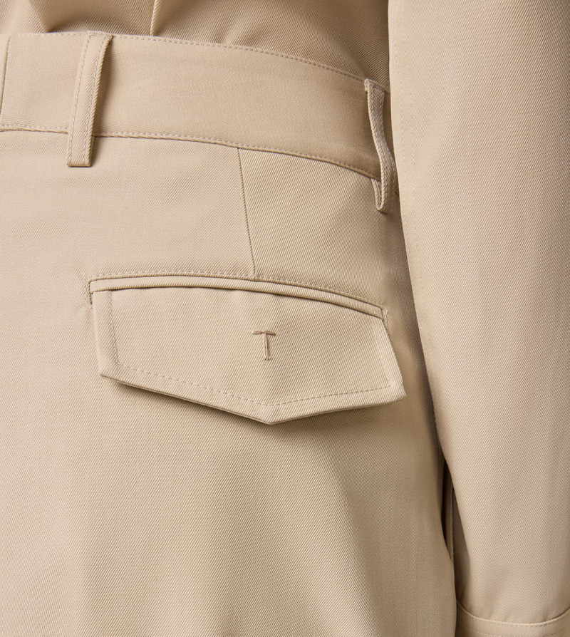 PANTS IN COTTON BLEND WOOL - BROWN 6