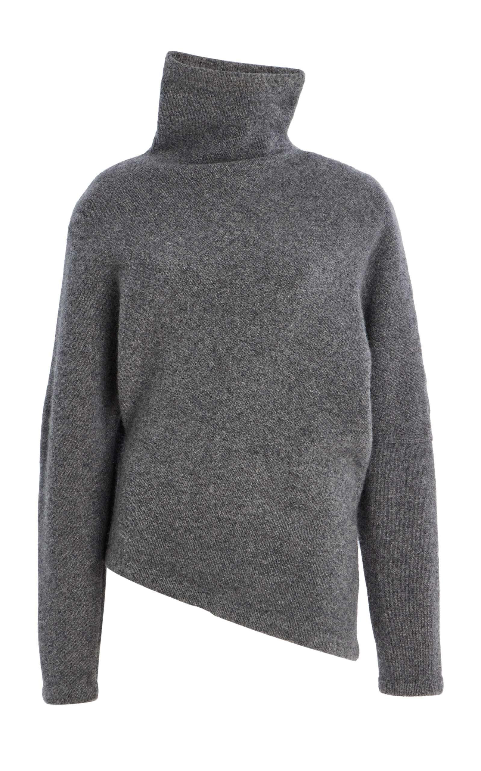 Asymmetric Turtleneck Wool Sweater grey - 1