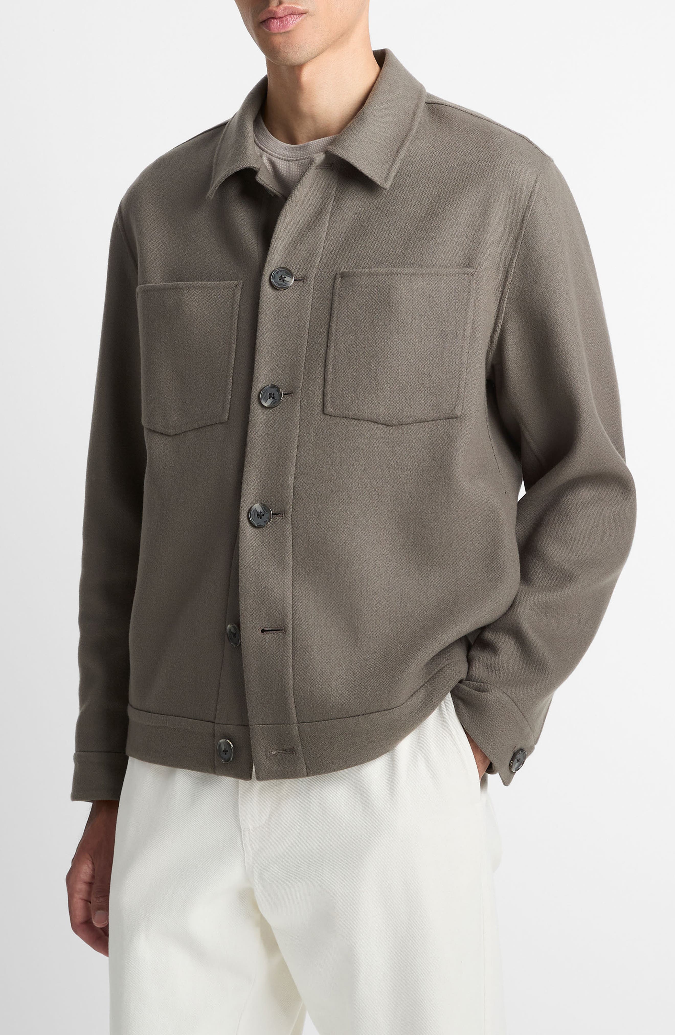 Vince Splittable Wool Blend Shop Jacket in Smoke at Nordstrom - 1