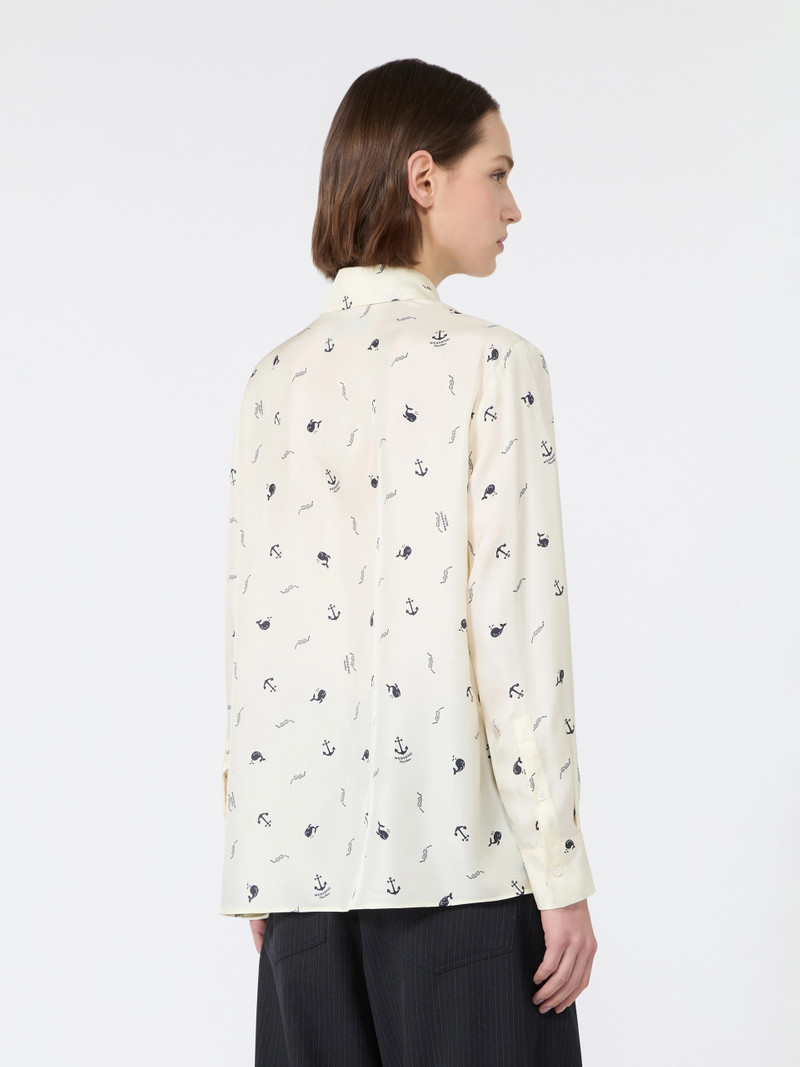 PAVIDO Printed silk shirt - IVORY 4
