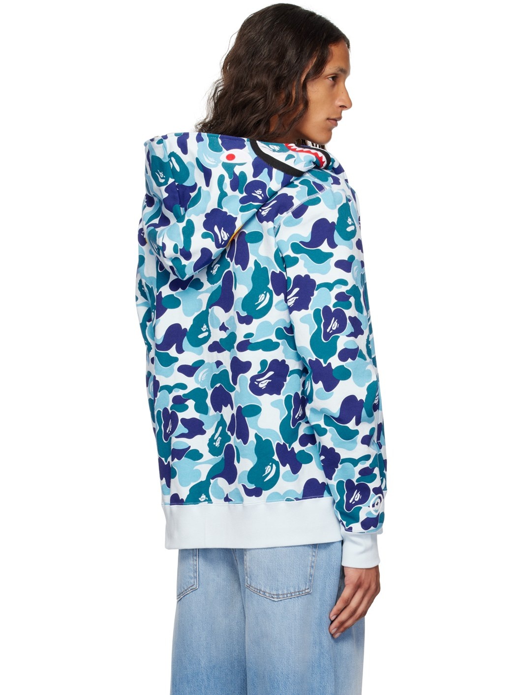 Blue ABC Camo Shark Full Zip Hoodie - 3