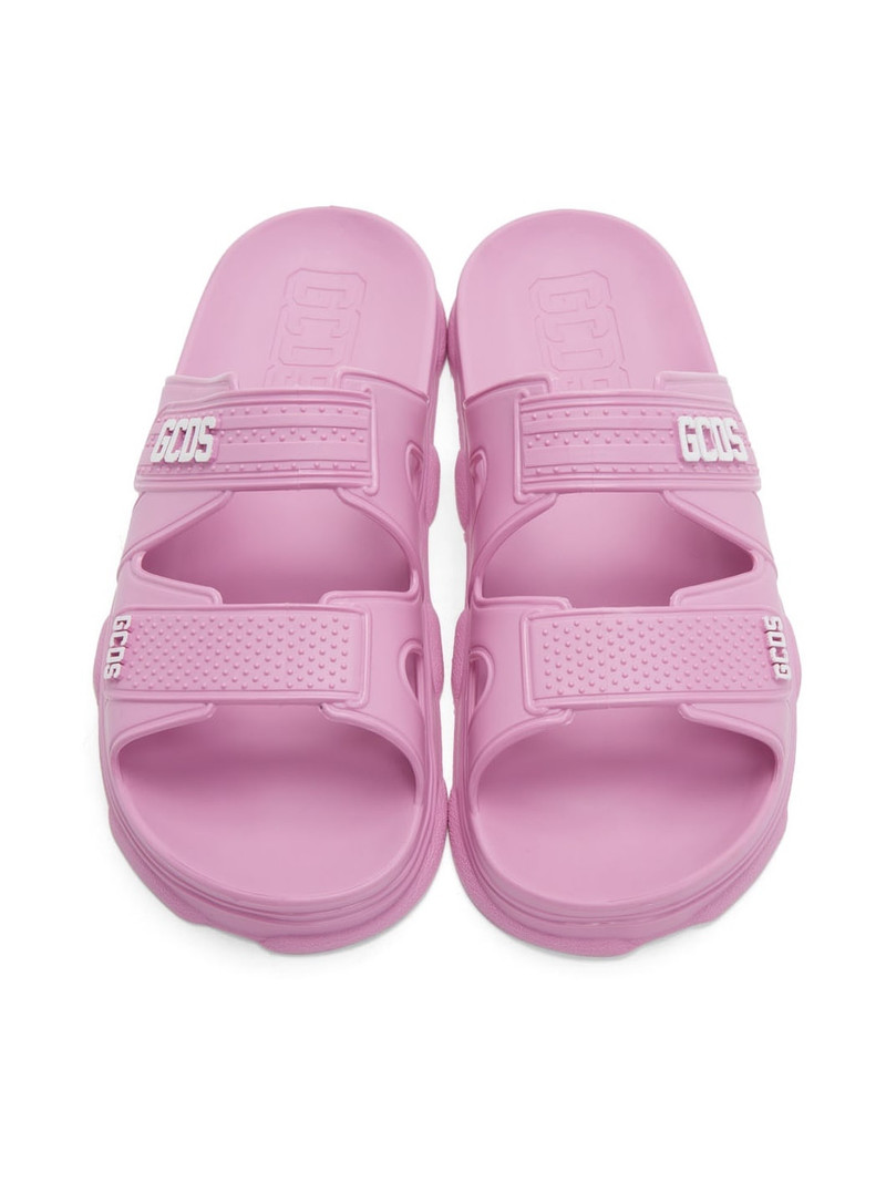Pink Rubber Slider Sandals 5