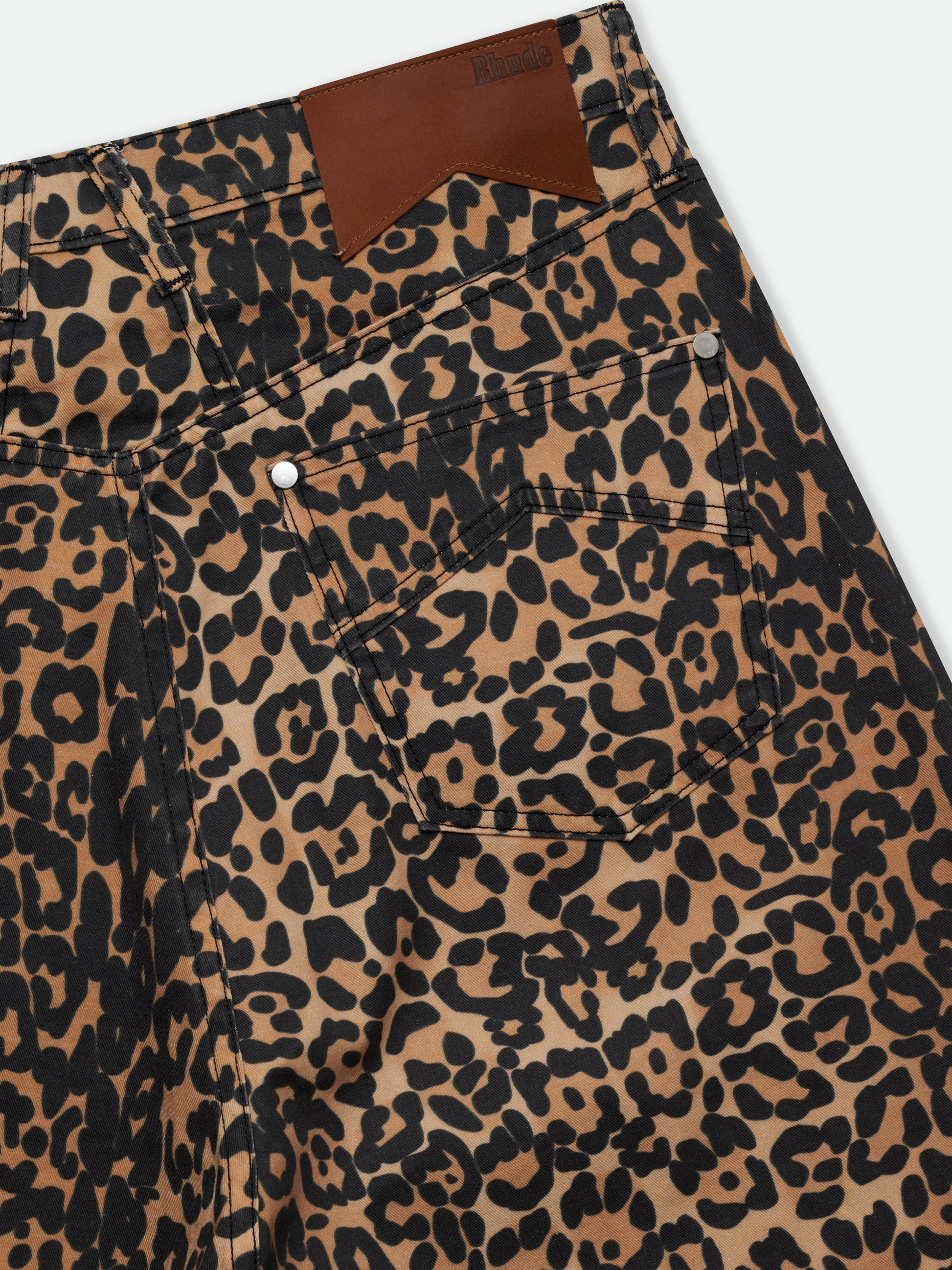 LEOPARD TRAXEDO BAGGY SHORT - 4