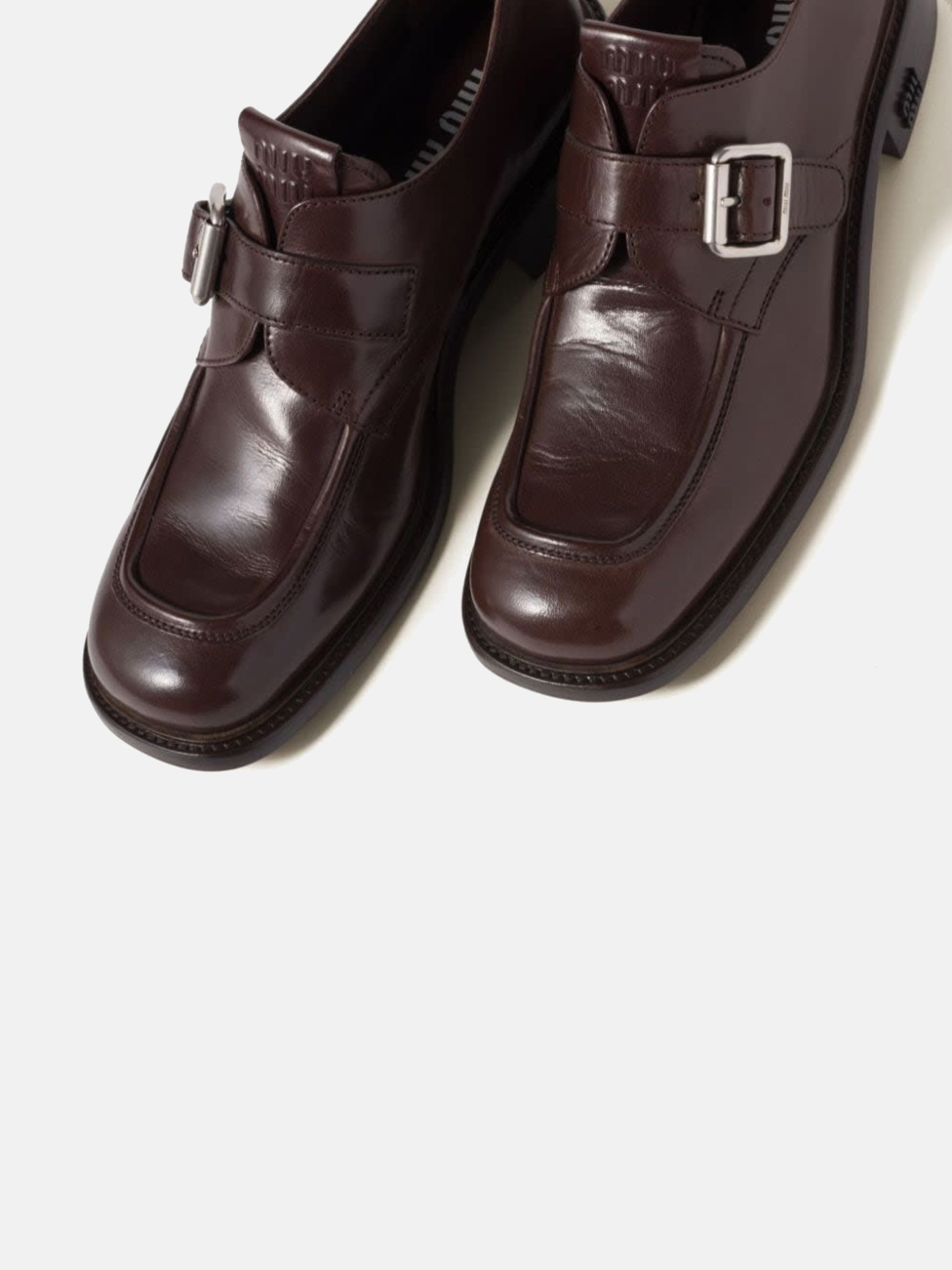 MIU MIU Women Leather Brogue Shoes - 4