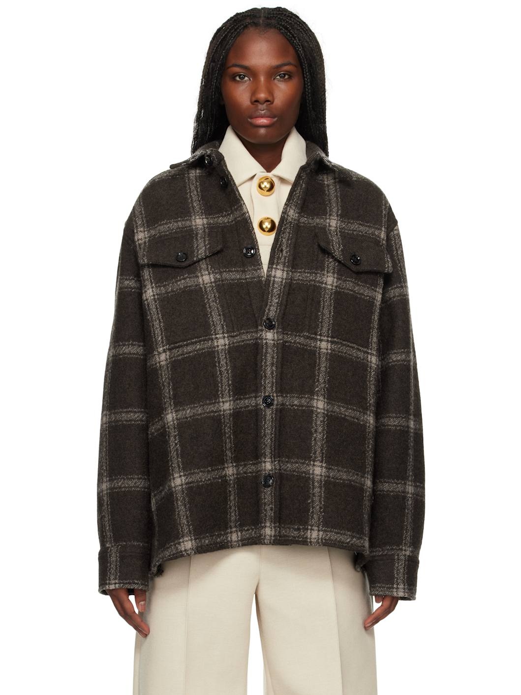 Brown Chest Pocket Overshirt - 1