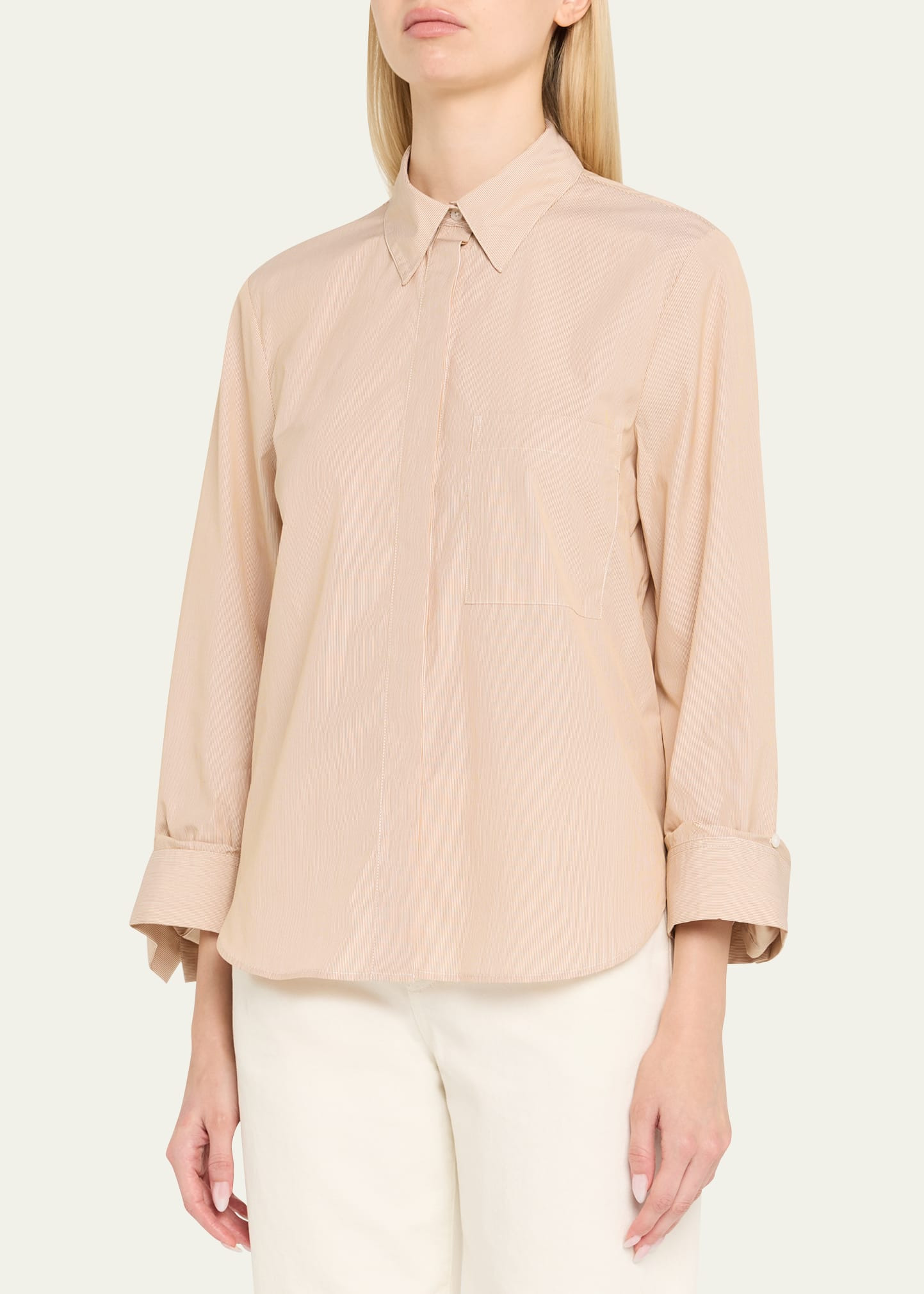 Boyfriend Striped Button-Front Shirt - 4