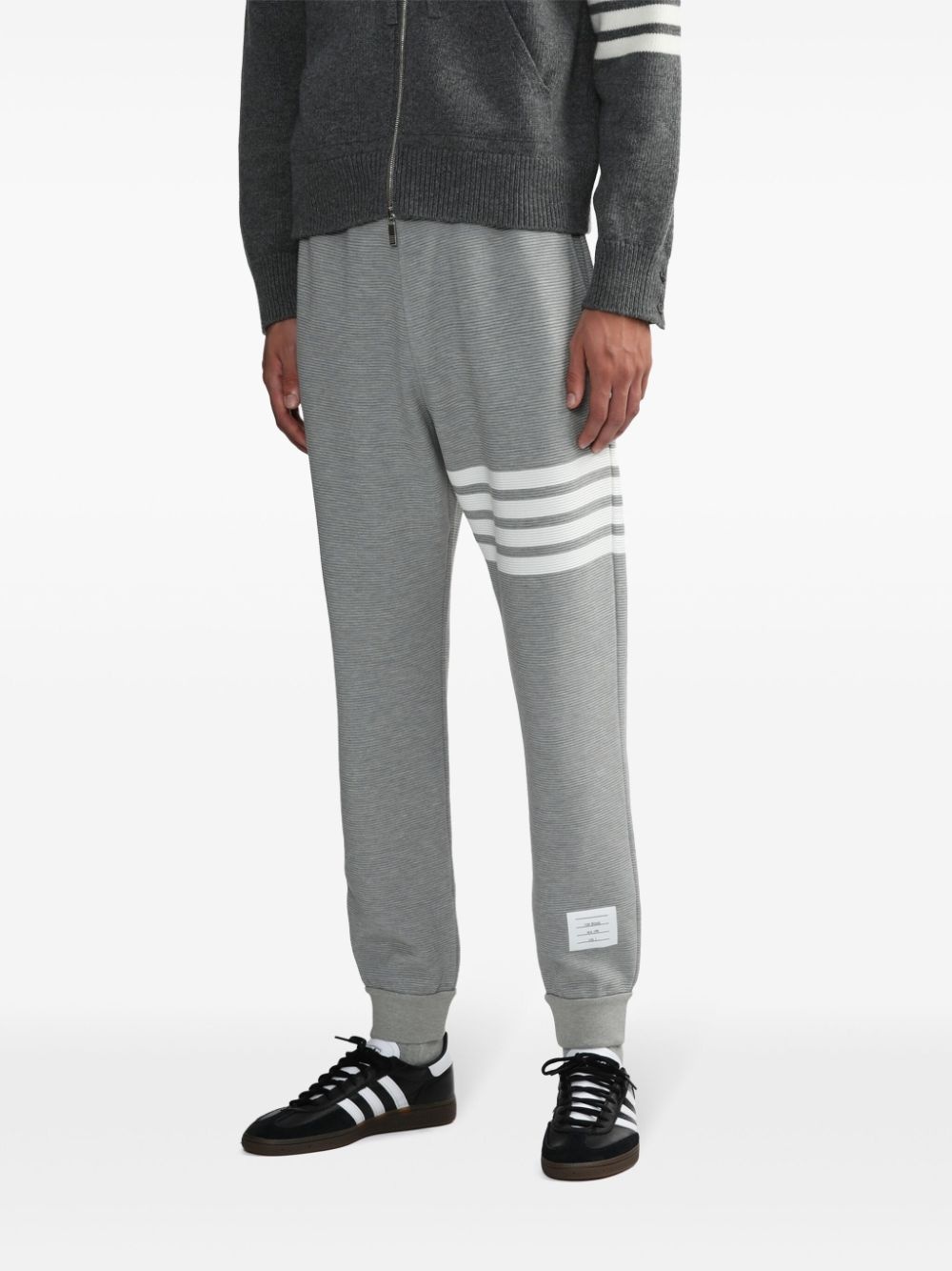Ottoman rib 4-Bar stripe track pants - 3