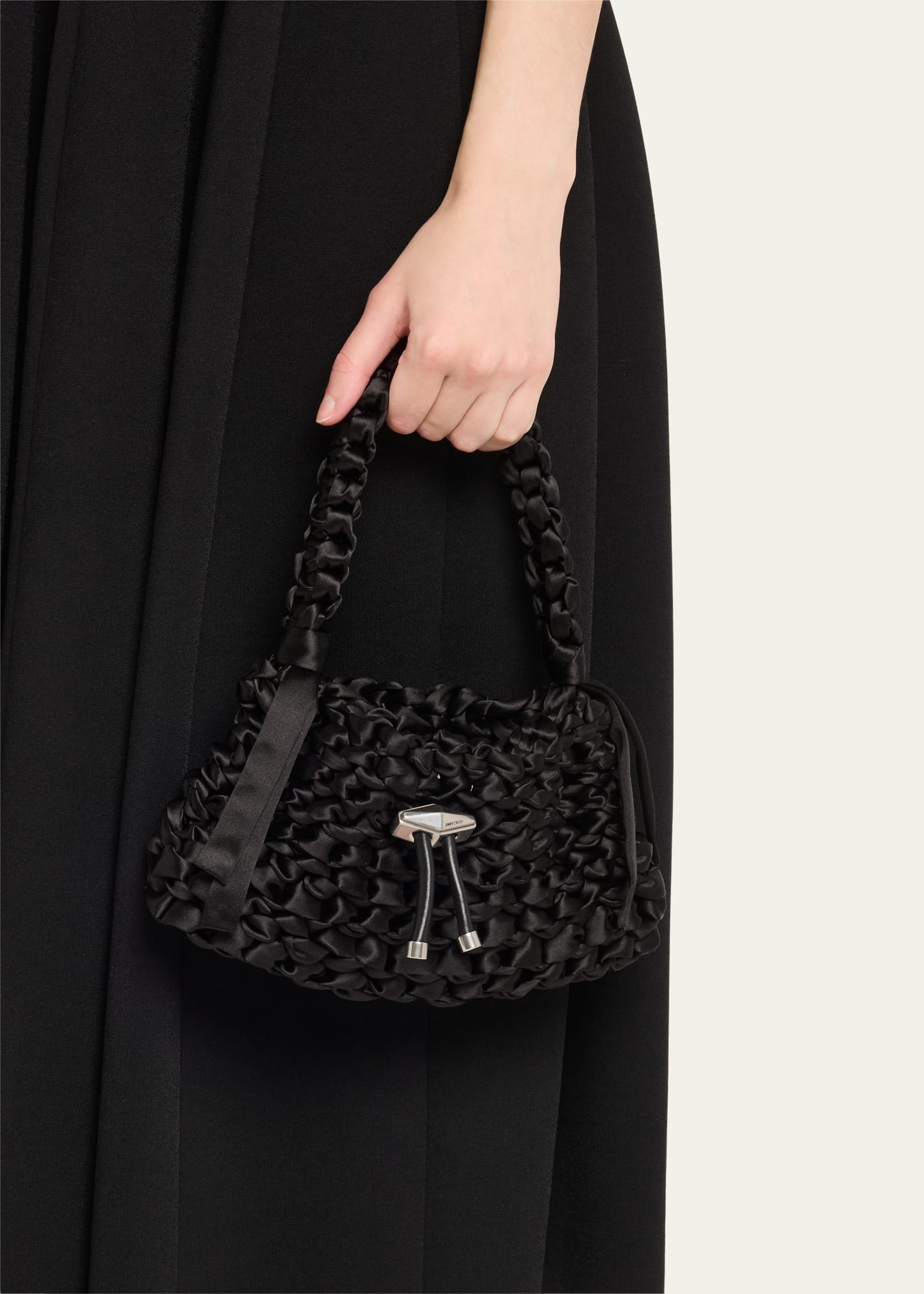 Cinch Small Woven Satin Top-Handle Bag - 2