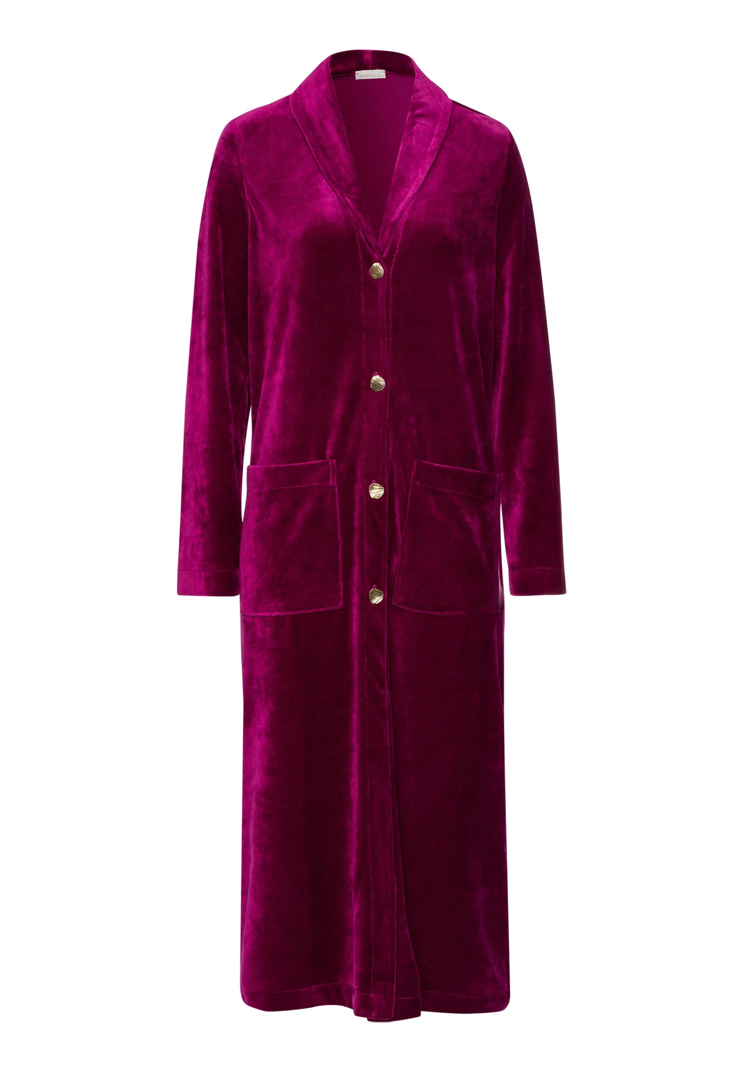 Favourites Shawl Collar Button Up Velvet Robe - 1