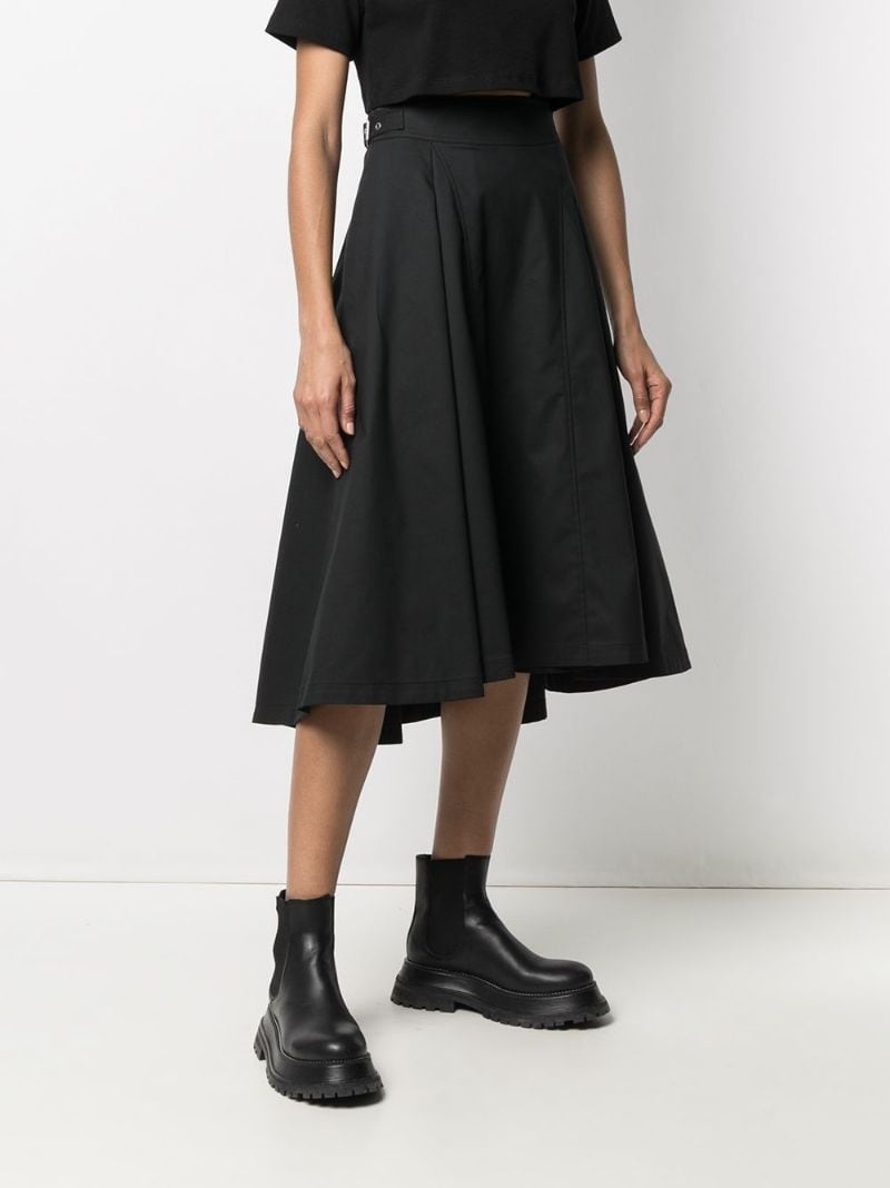 box-pleat A-line midi skirt - 3